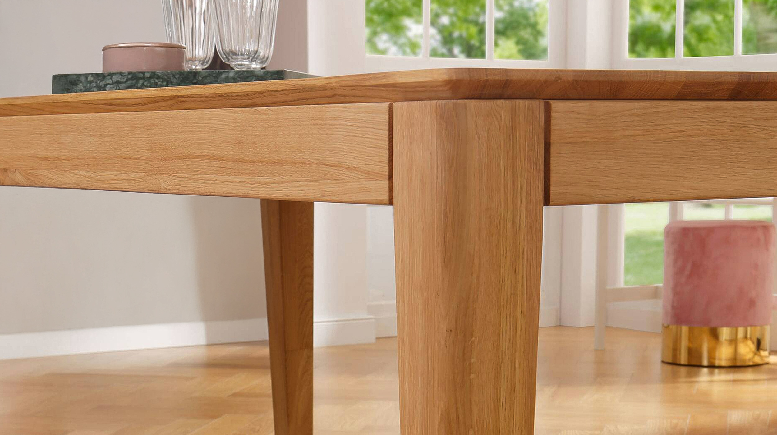 Esstisch ausziehbar 160-245 cm Massivholz Wildeiche geölt - FLAVIA