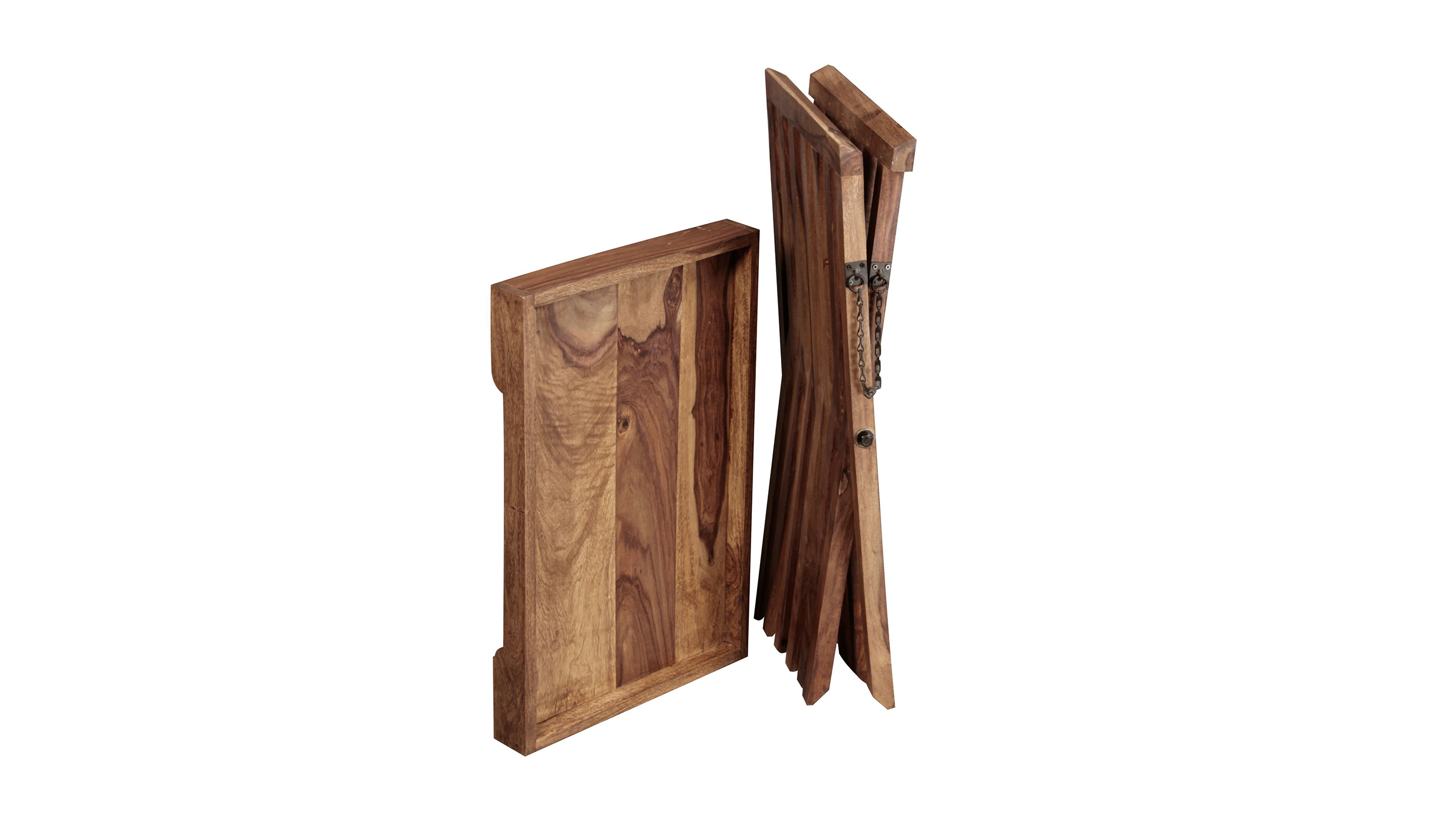 Beistelltisch Sheesham massiv gebeizt 60 x 40 cm - MERJA 