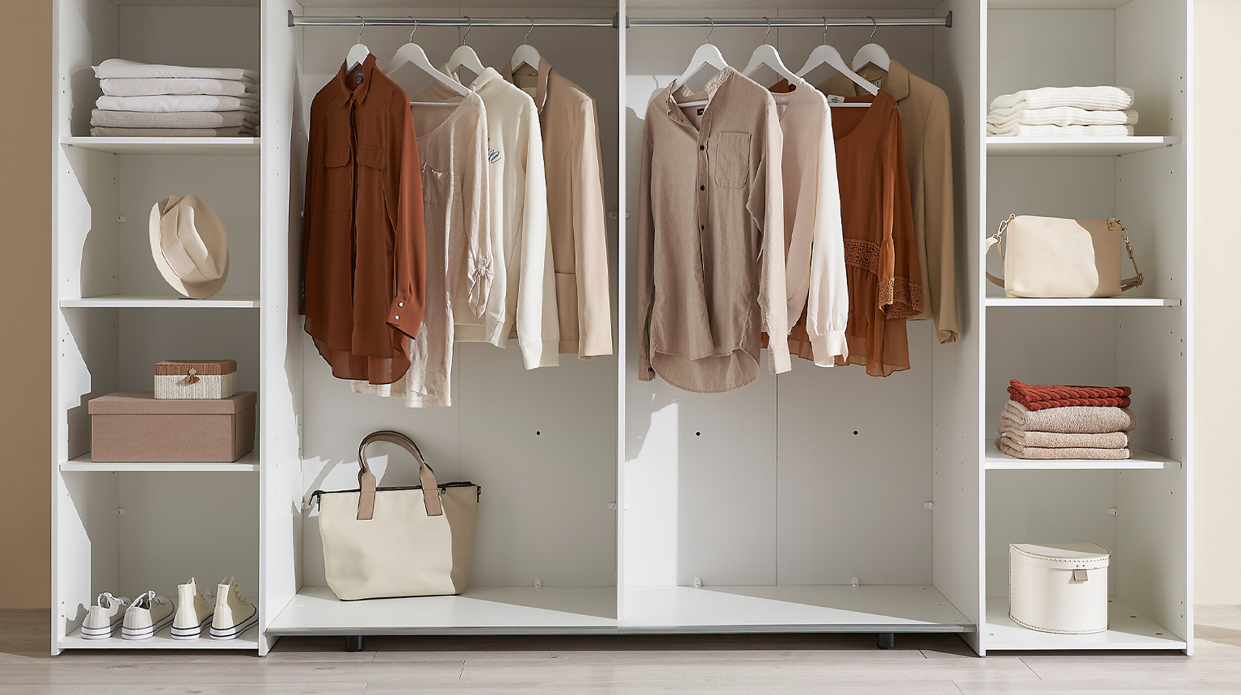 Kleiderschrank weiß - 267 cm - Schwebetüren - MATURS