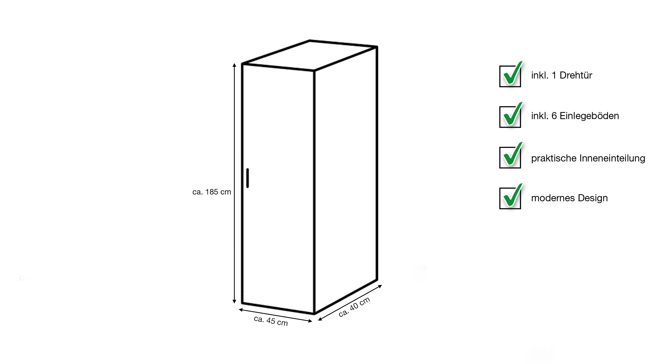 Kleiderschrank - Sägerau Eiche - 45 cm - MULTIRAUM