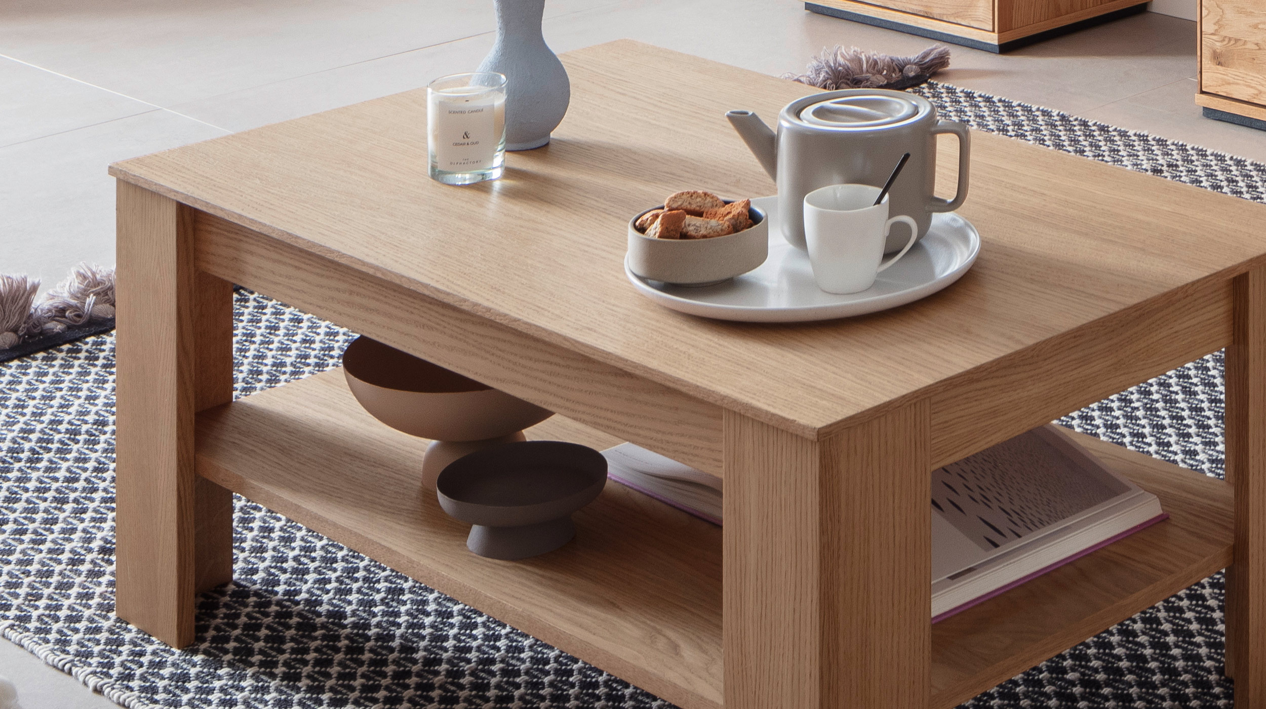 Couchtisch Eiche 115 x 65 cm - Wohnzimmertisch - ARAYA