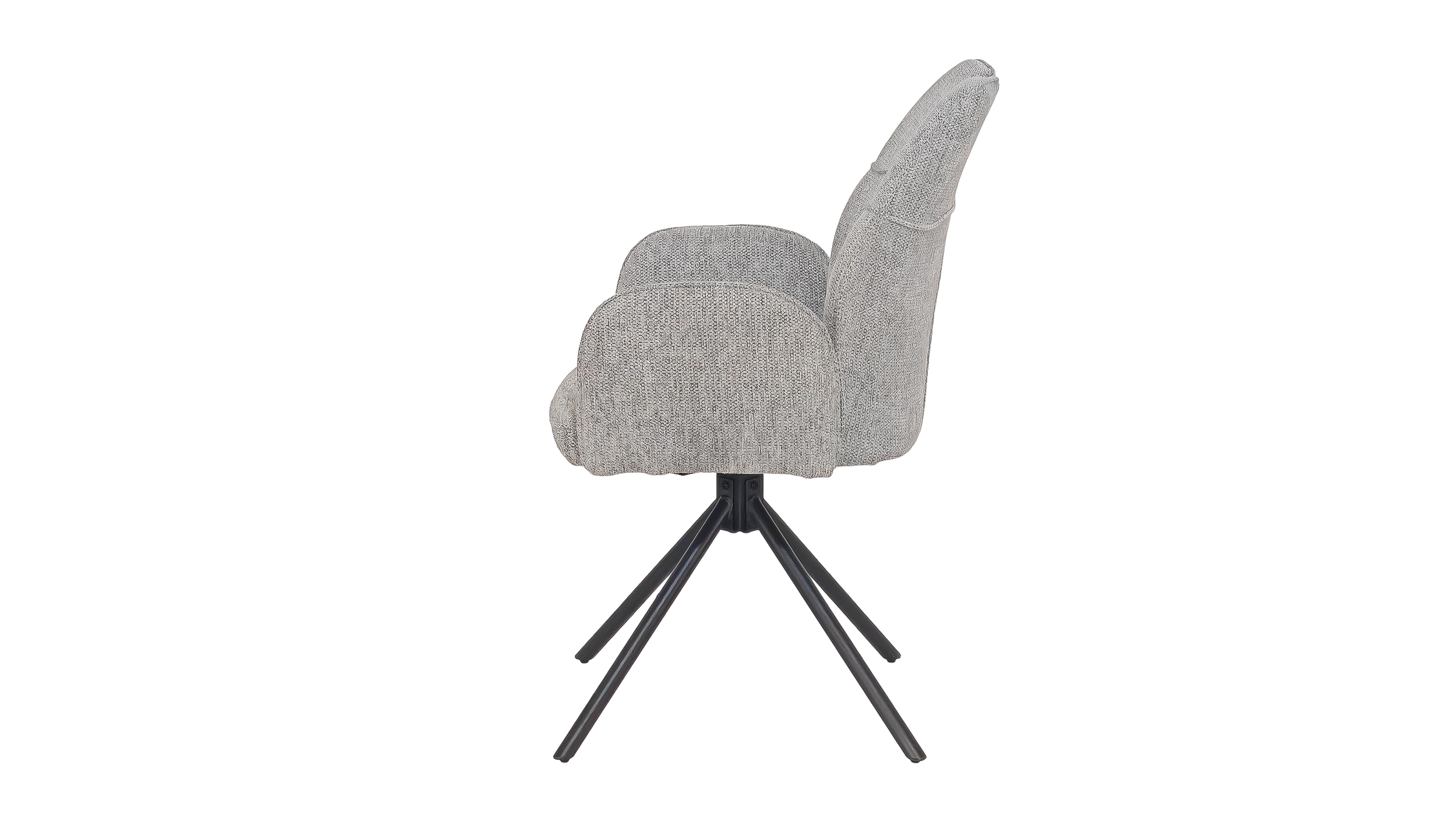 Armlehnstuhl hellgrau Drehstuhl - Webstoff Bezug - CARINA 