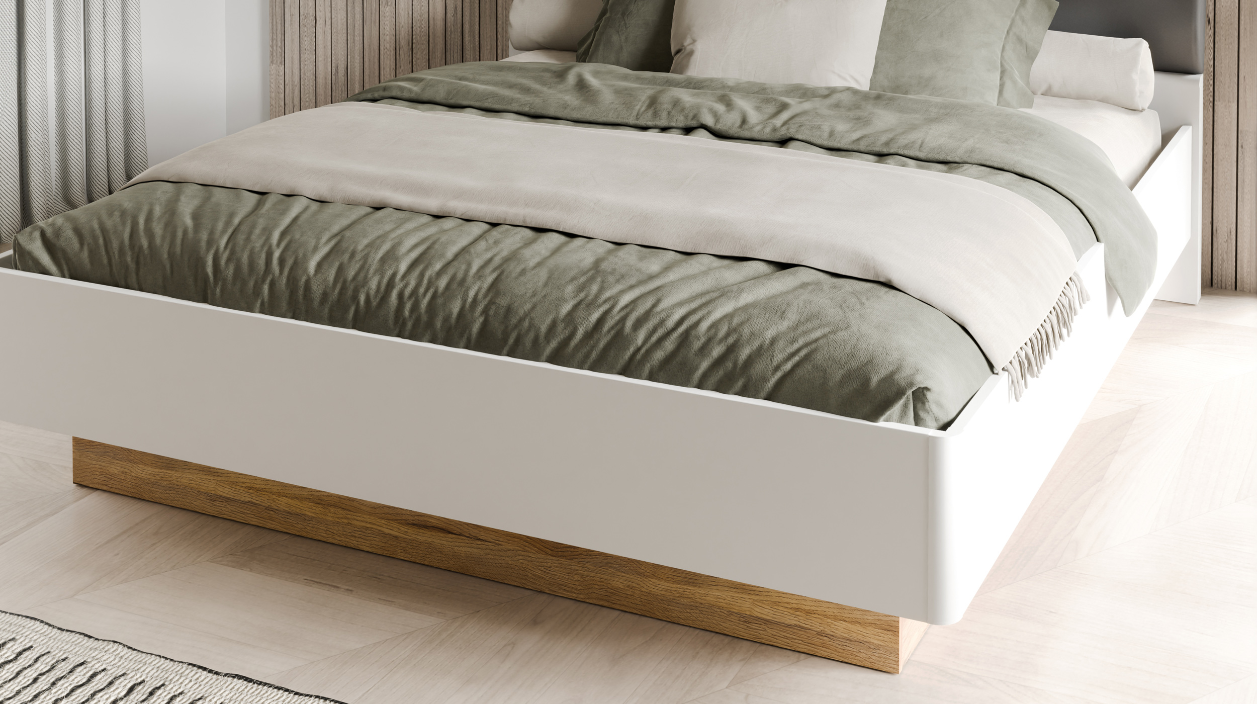 Doppelbett Futonbett 180 x 200 cm weiß - MAYACUS 