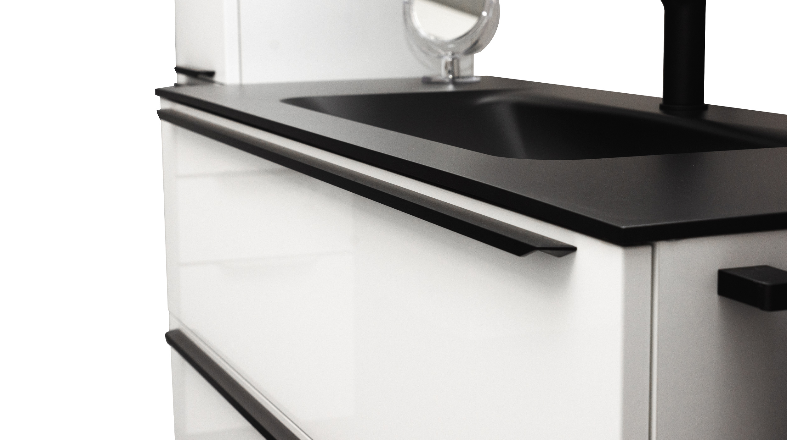 Badmöbel-Set weiß glanz - 3 Teile mit HS - Waschtisch 120 cm - FERNANDA