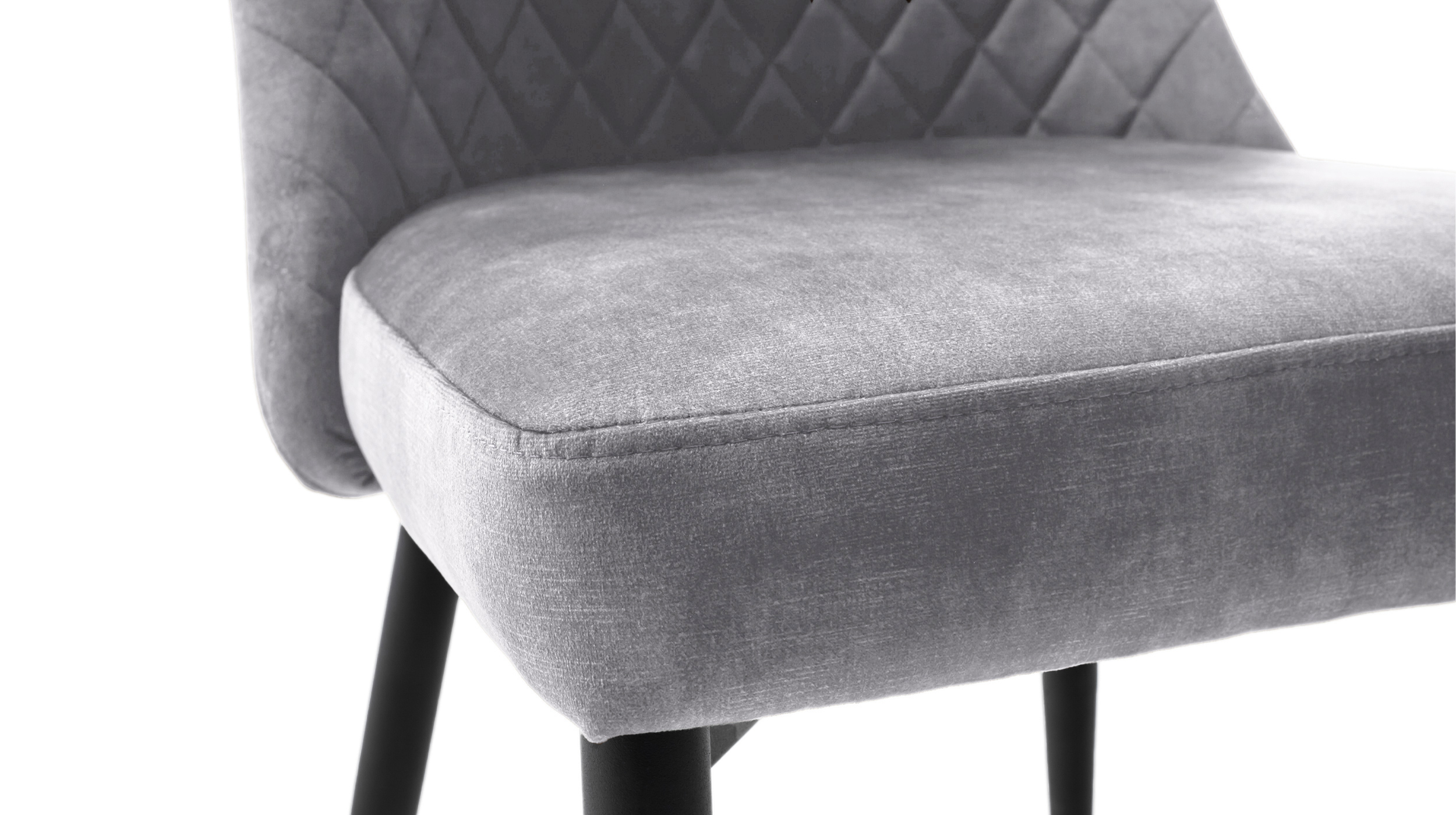 Polsterstuhl grau Metallgestell Stoffbezug Veloursoptik - ABOSHI