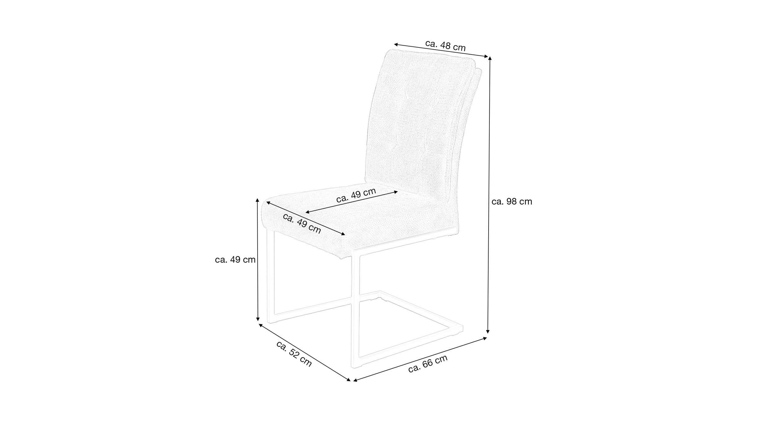 Moderner Schwingstuhl in anthrazit aus Webstoff - OLENA