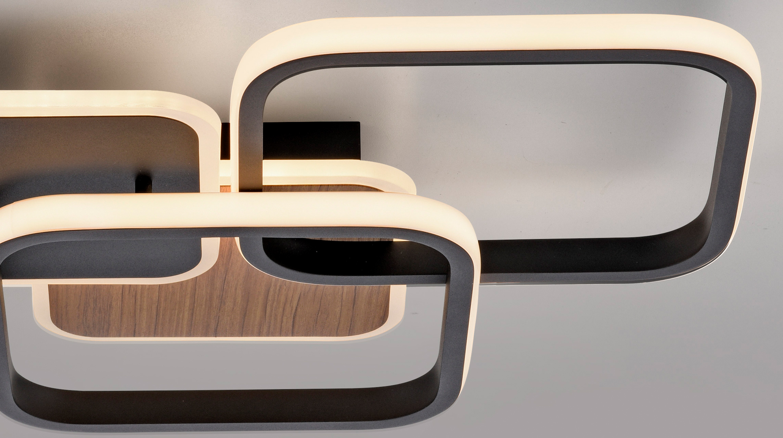 Deckenleuchte LED schwarz - Holzoptik 39 x 46 cm - SEVENT