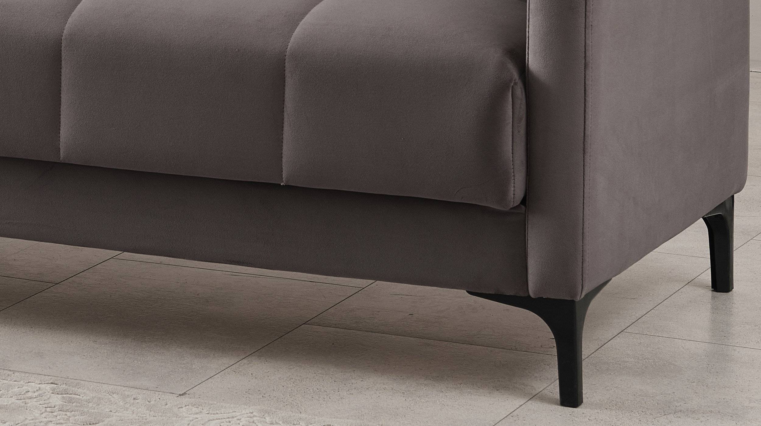 Einzelsofa grau Schlaffunktion Bettkasten ausziehbar 213 cm - PERU