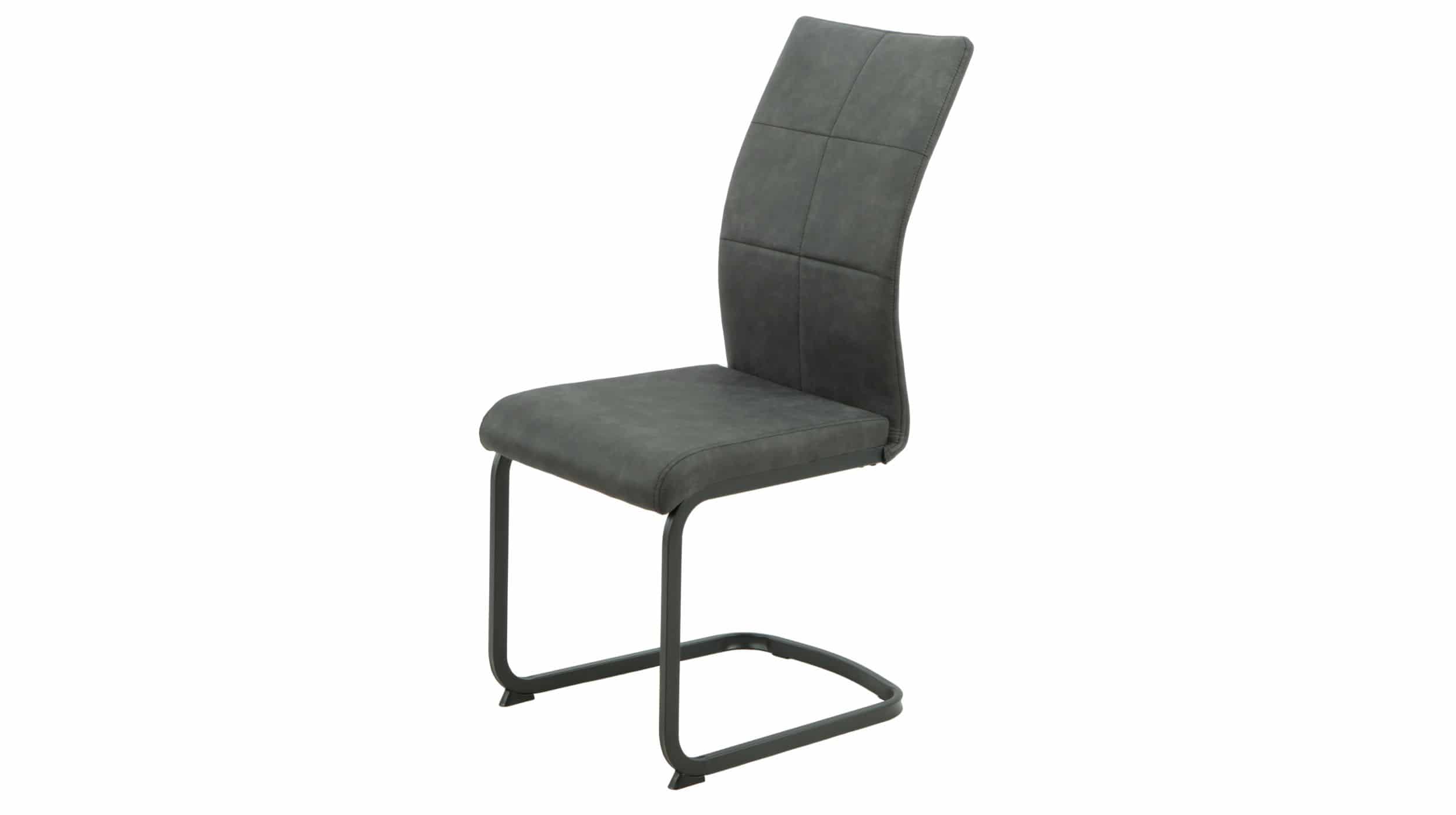Schwingstuhl Vintage Anthrazit Freischwinger Microfaser - MELANIE