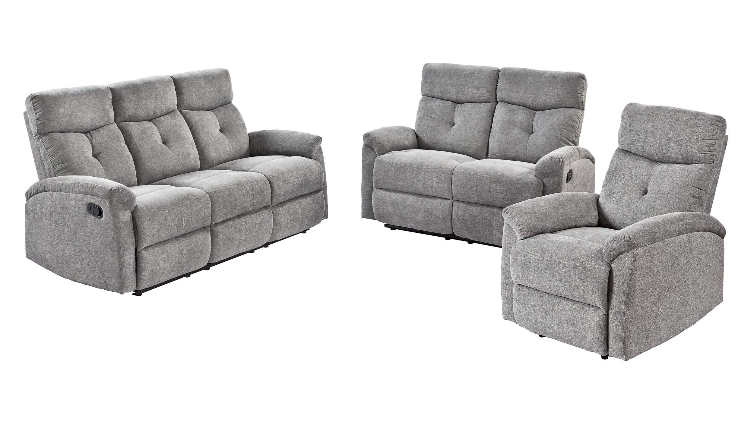 Einzelsofa 2-Sitzer grau 127 cm - Relaxfunktion - FICO