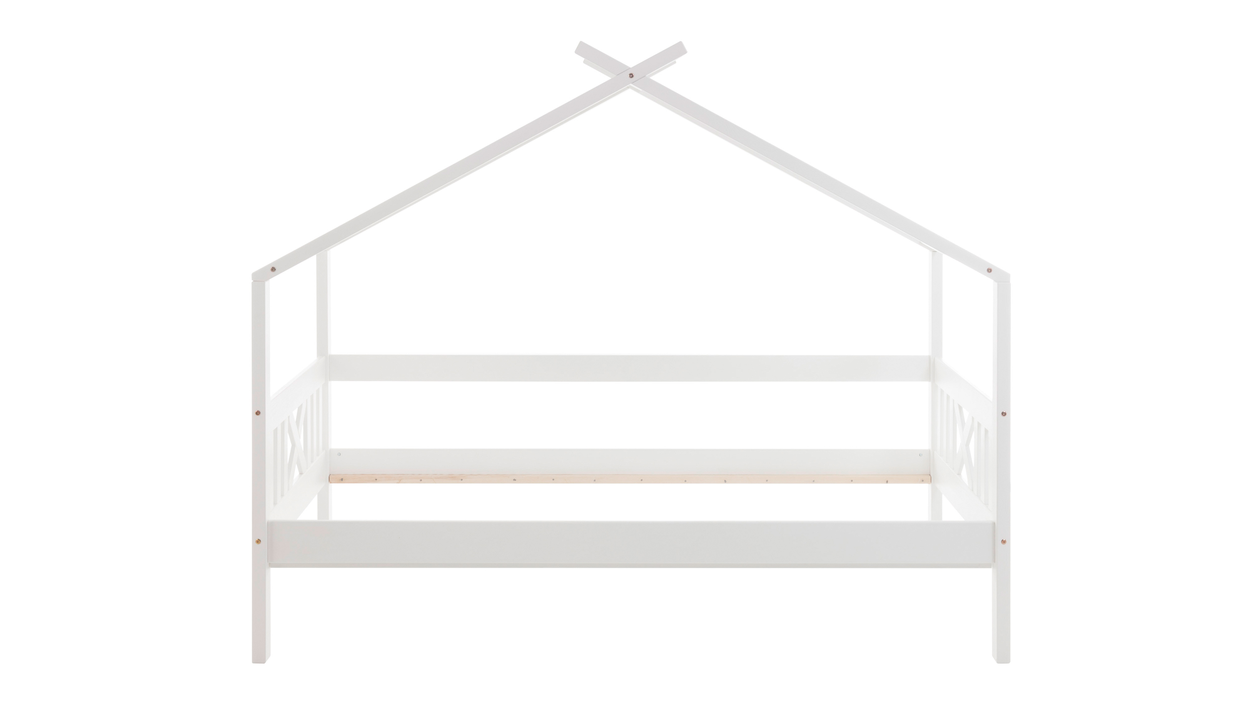 Spielbett 90 x 200 cm Kiefer massiv weiß - JULETTA