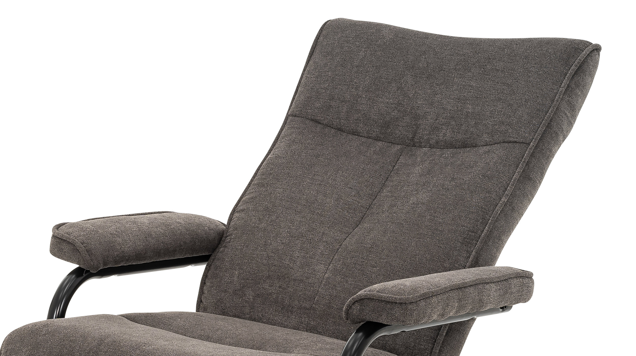 Relaxsessel mit Hocker grau Microfaser - drehbar - MORENA