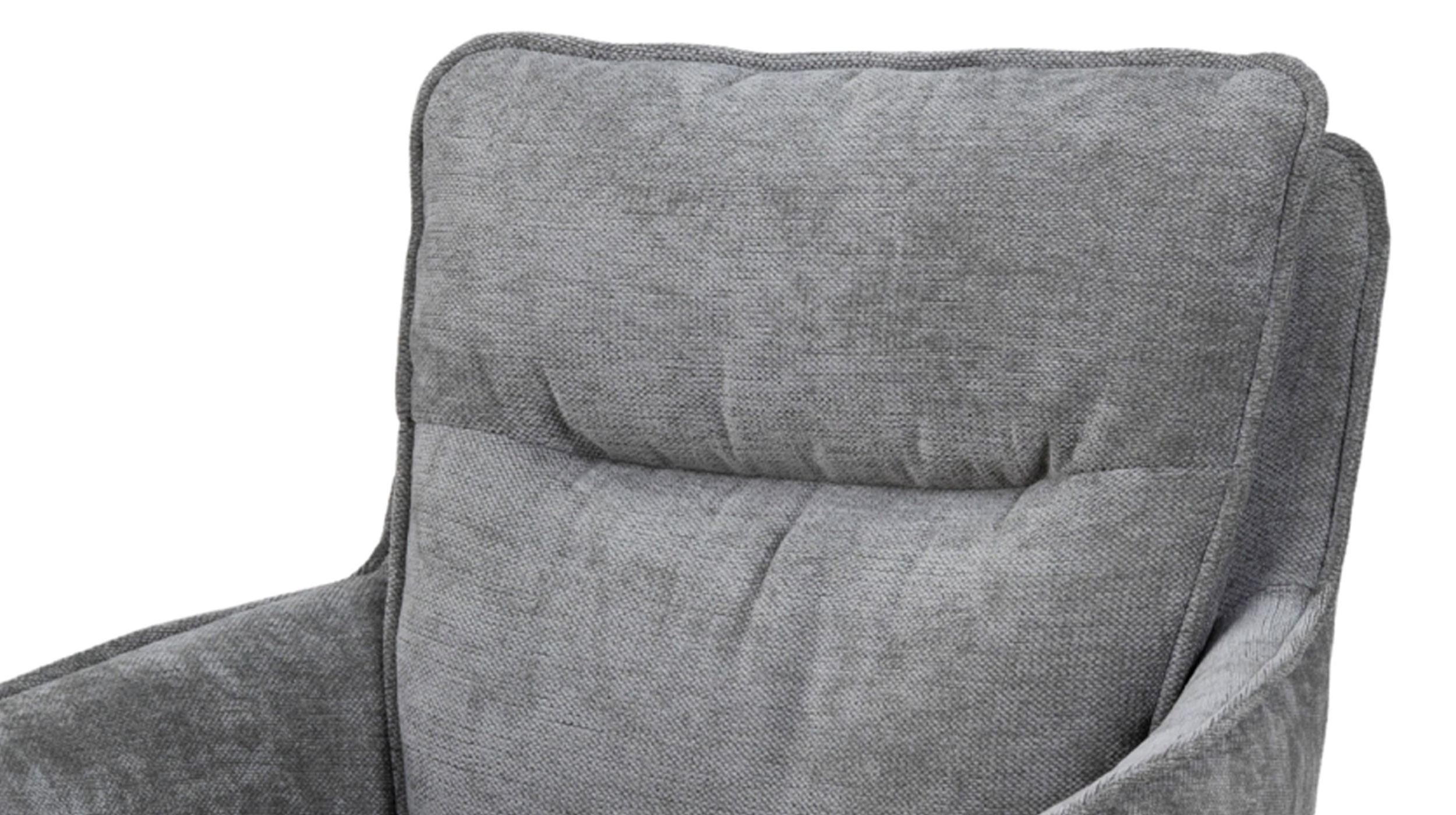 Armlehnstuhl grau Chenille-Optik - Taschenfederkern - drehbar - DIJON