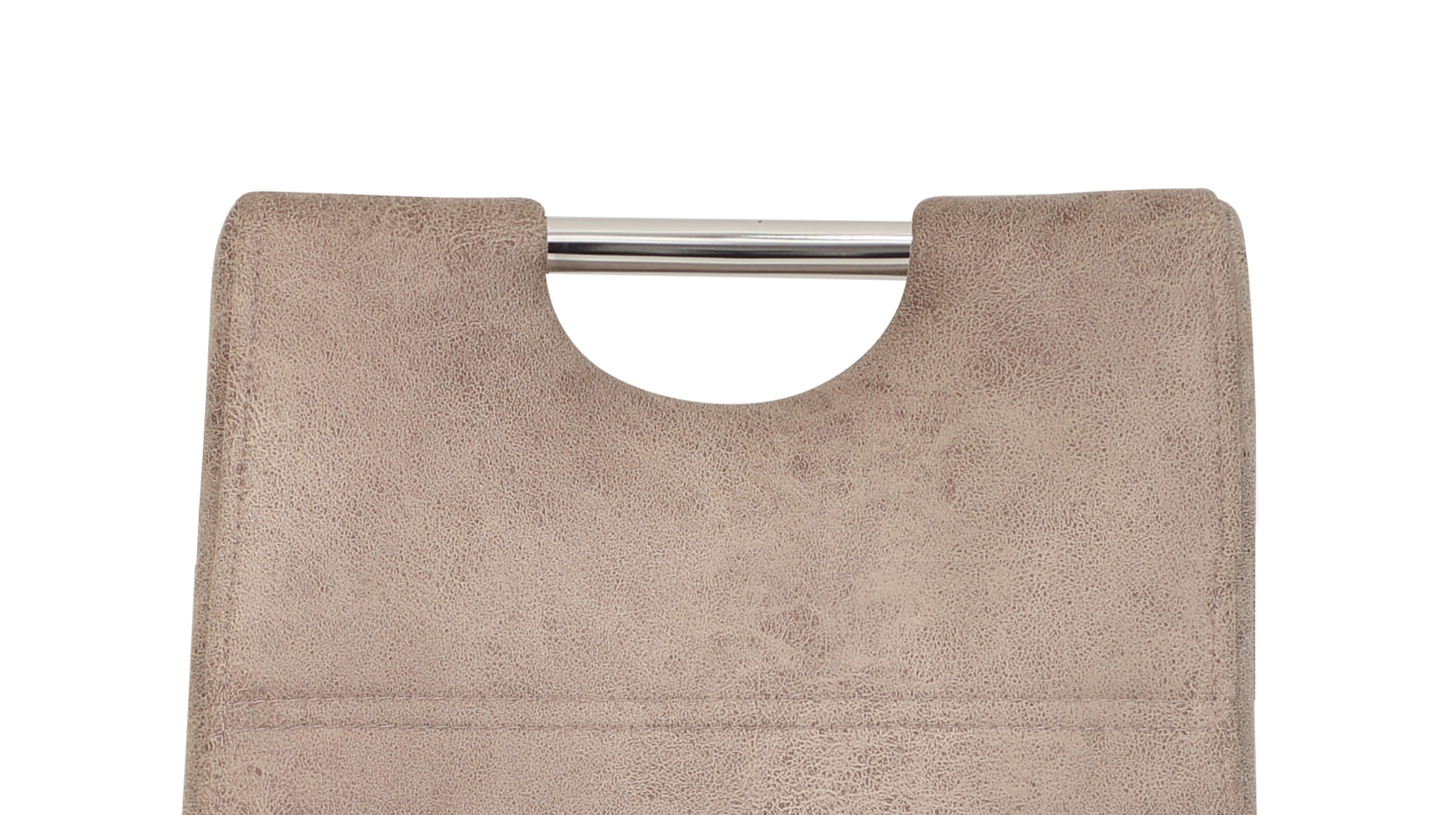 Polsterstuhl beige Metallgestell - Microfaser - SUSI