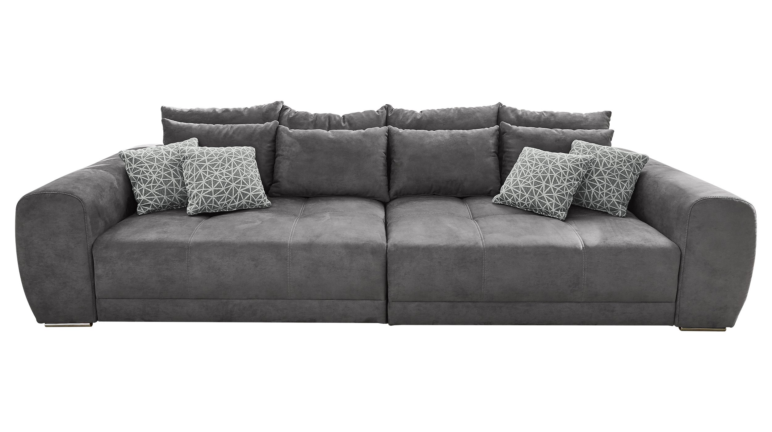 Big Sofa mit Federkern grau 306 cm - MOLDAU