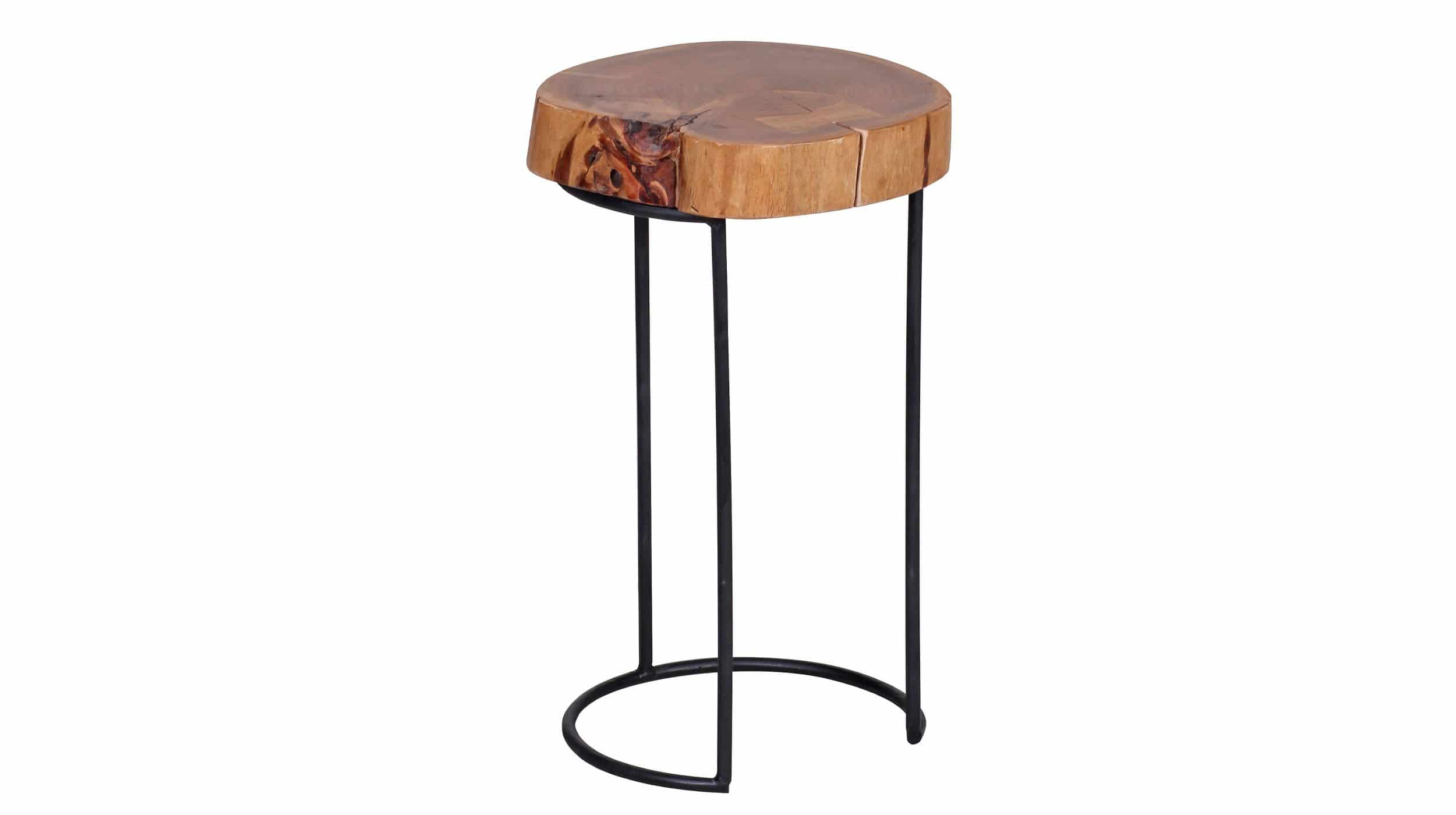 Beistelltisch Akazie massiv lackiert rund 28 x 28 x 45 cm - ACAS