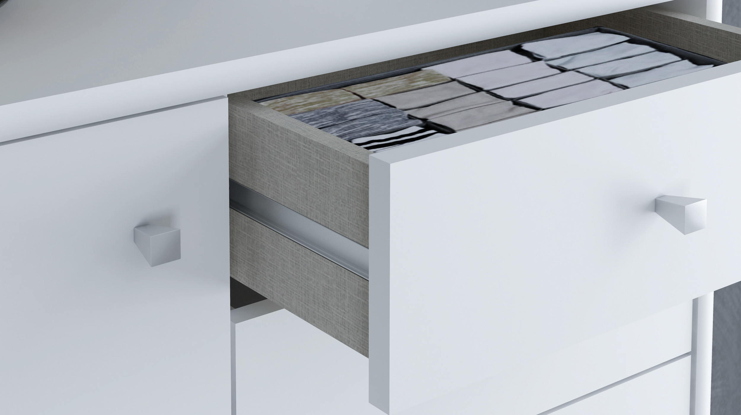 Kommode mit Schubladen weiß 109 cm - TEMPRA