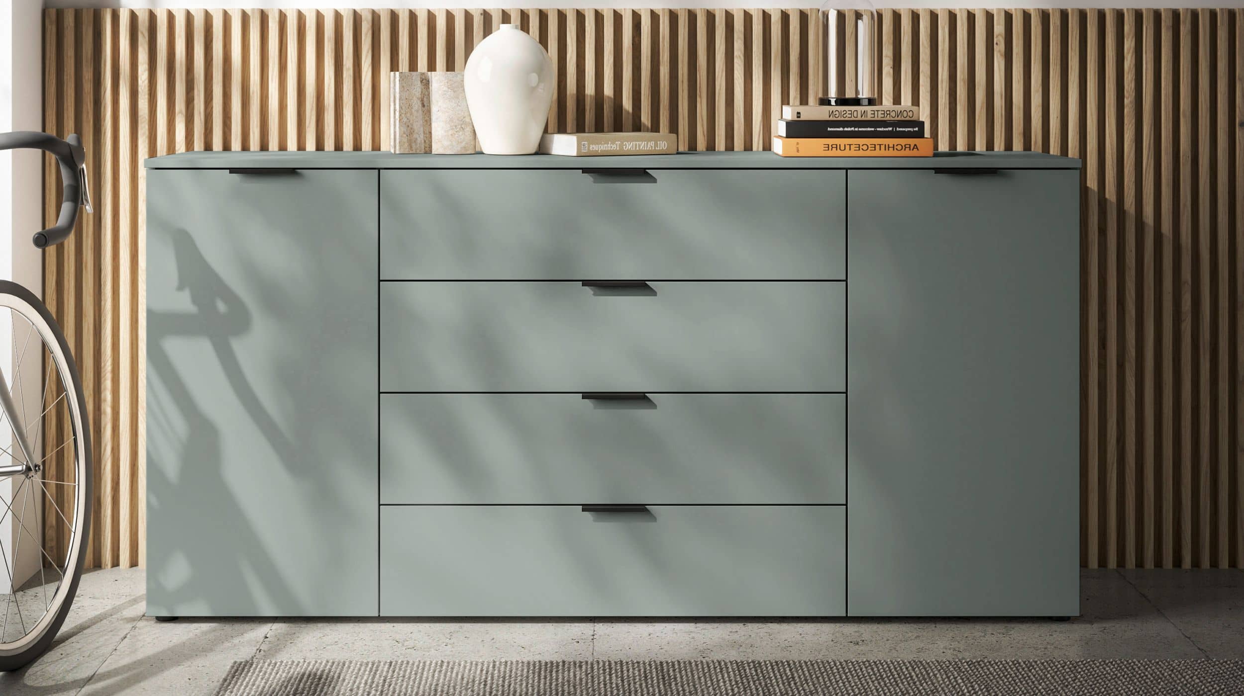 Sideboard mit 4 Schubladen grün 180 cm - LINZ