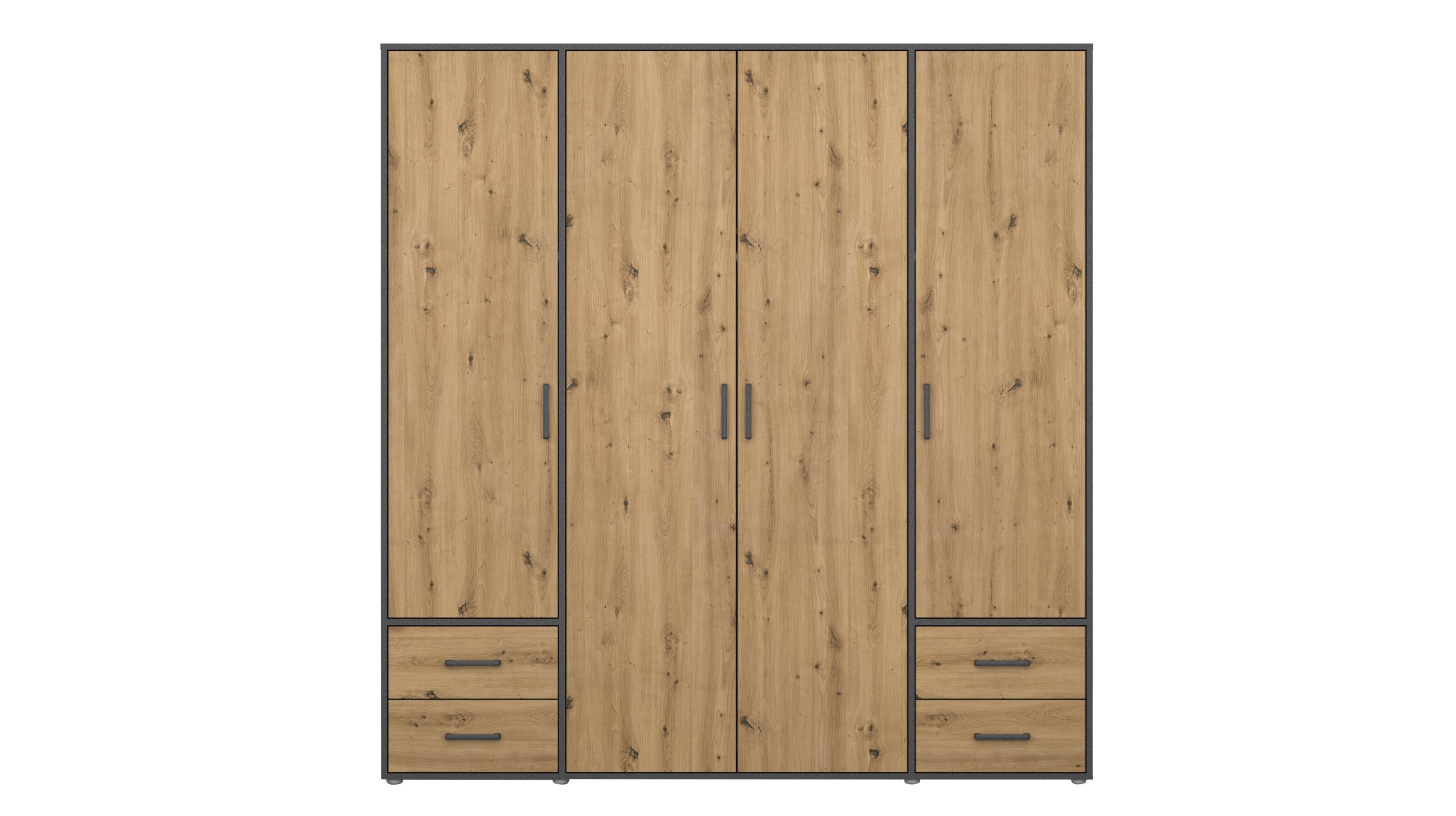 Kleiderschrank Artisan Eiche - grau - 187 cm - rauch - VOYAGER