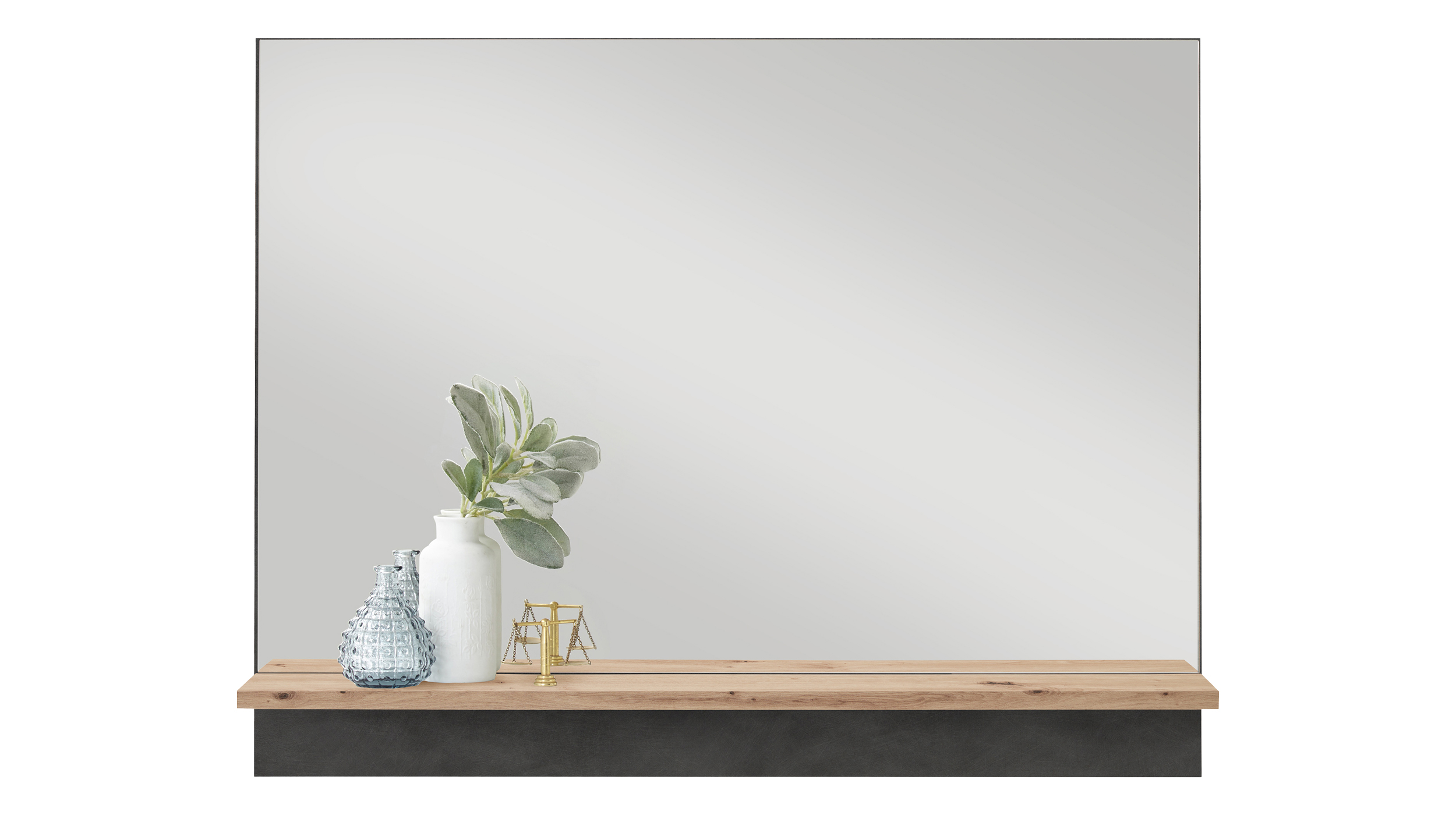 Wandspiegel anthrazit Artisan Eiche 80 x 63 cm - BRISTOL