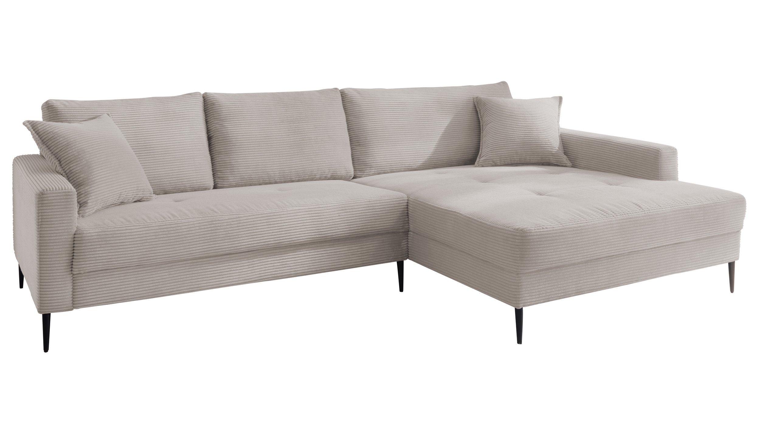 Ecksofa Cord hellgrau 276 x 173 cm - SUMMER