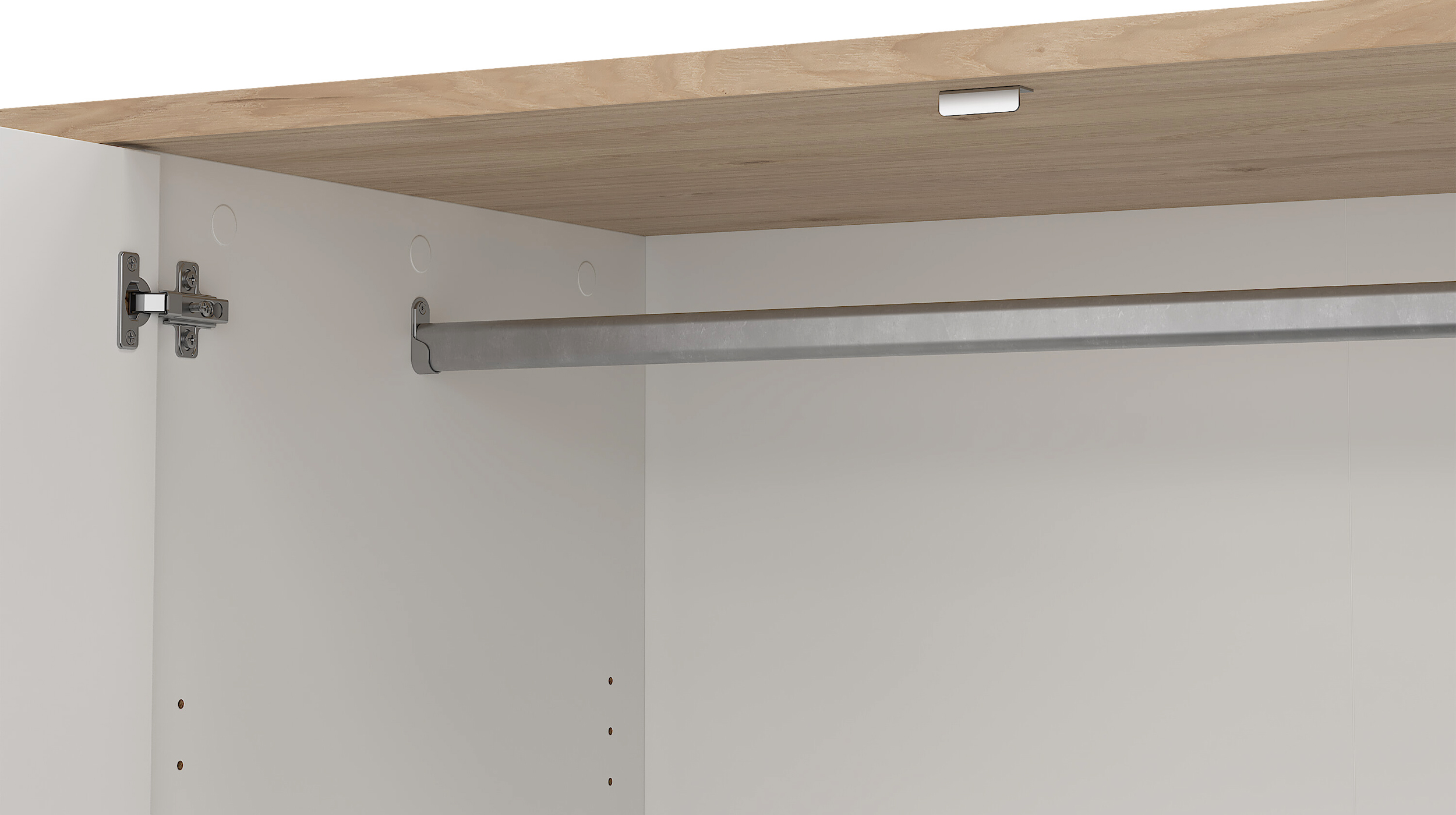 Kleiderschrank 197 cm weiß hochglanz - Jackson Hickory 4-türig - NEXT