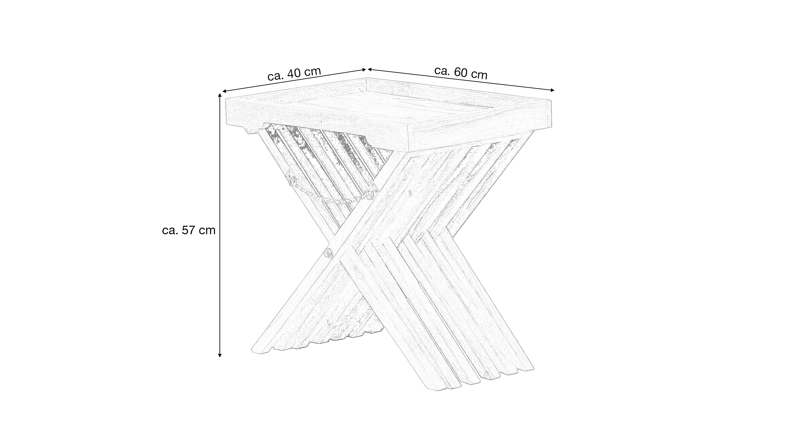 Beistelltisch Sheesham massiv gebeizt 60 x 40 cm - MERJA 