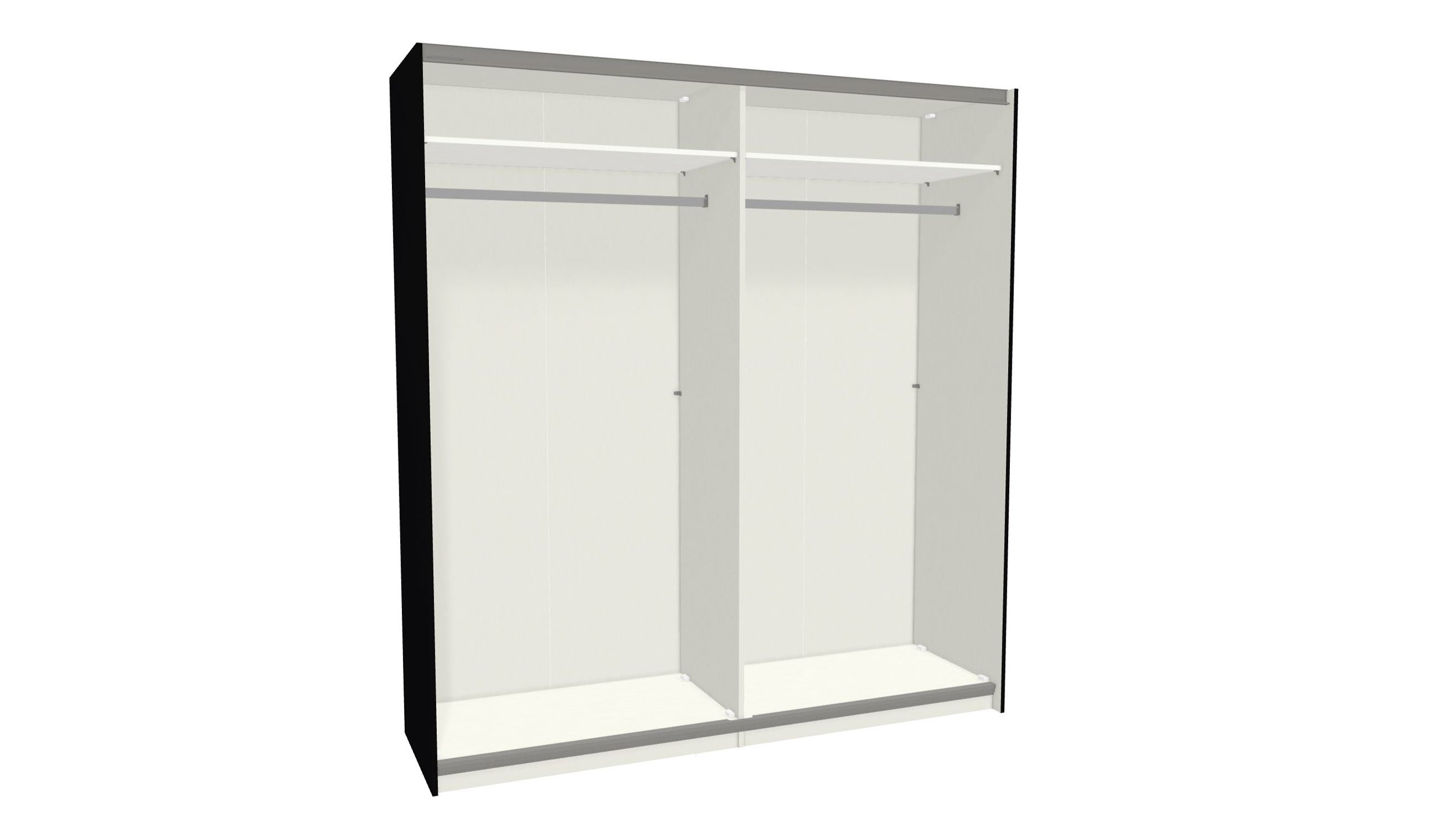 Schwebetürenschrank matt - mit Spiegel - anthrazit 203 cm - SLIDELINE