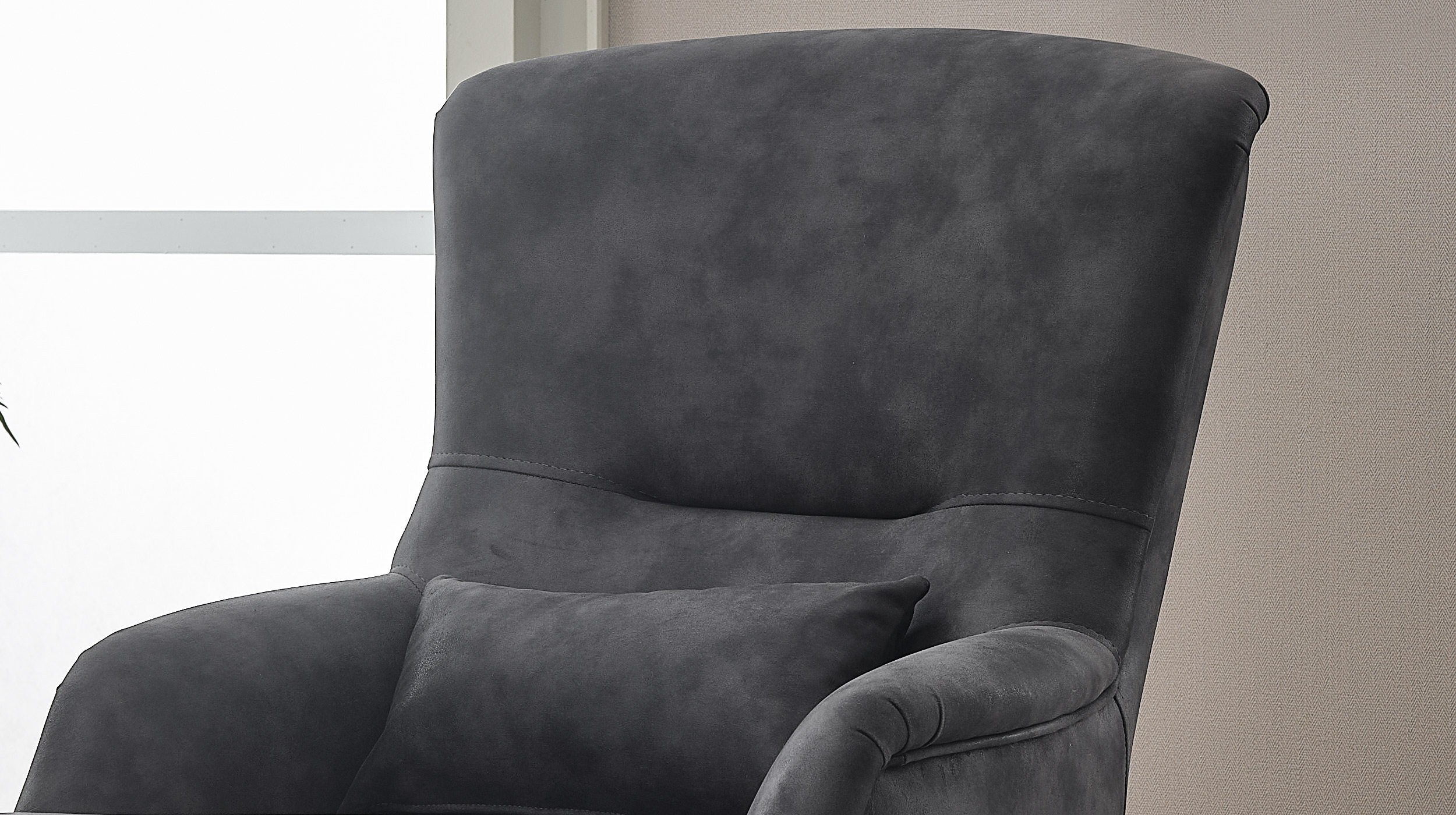 Fernsehsessel anthrazit Stoffbezug - ALBERTO