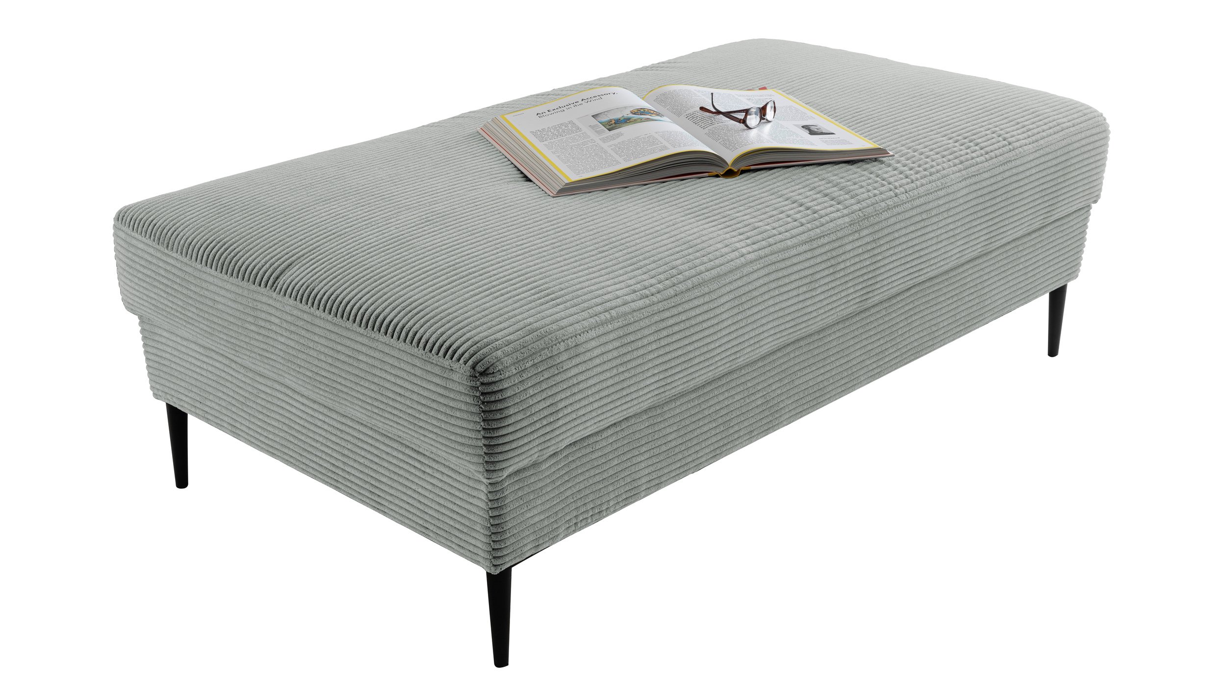 Hocker Sitzhocker 140 x 75 cm Cord pastell grün - SUMMER