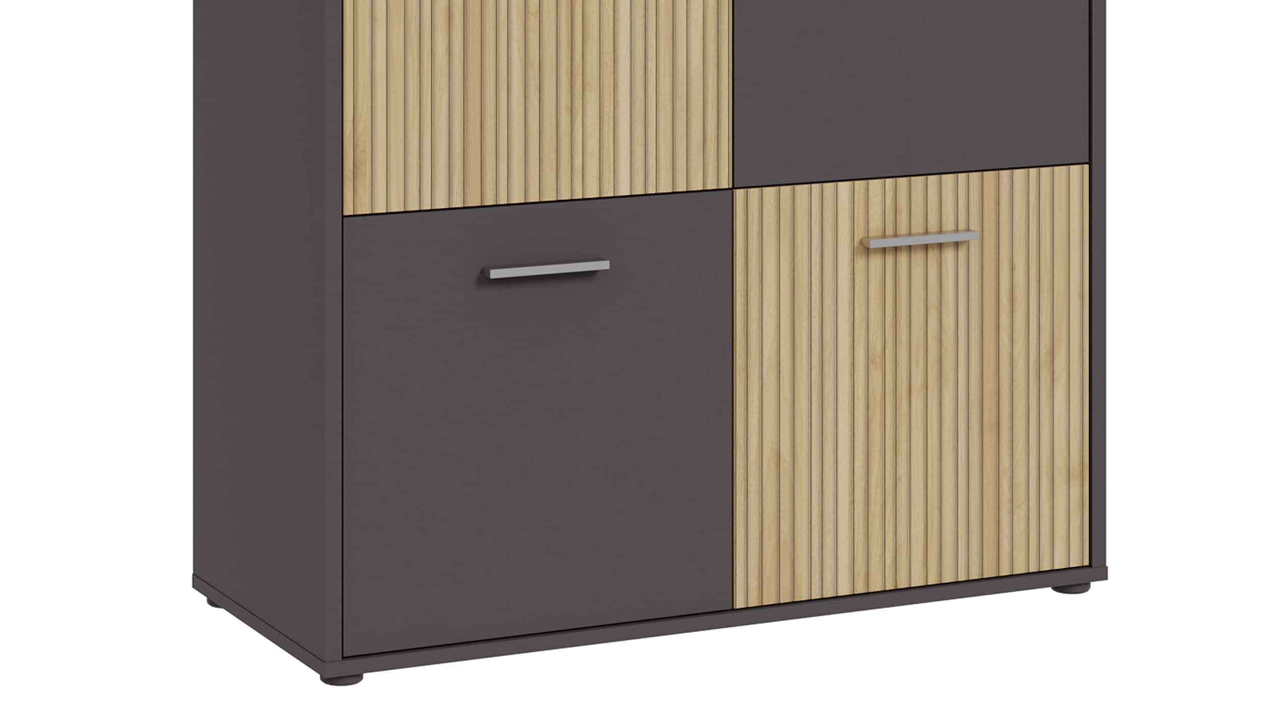 Highboard 6 Türen anthrazit - Artisan Eiche 140 cm - QUADRO