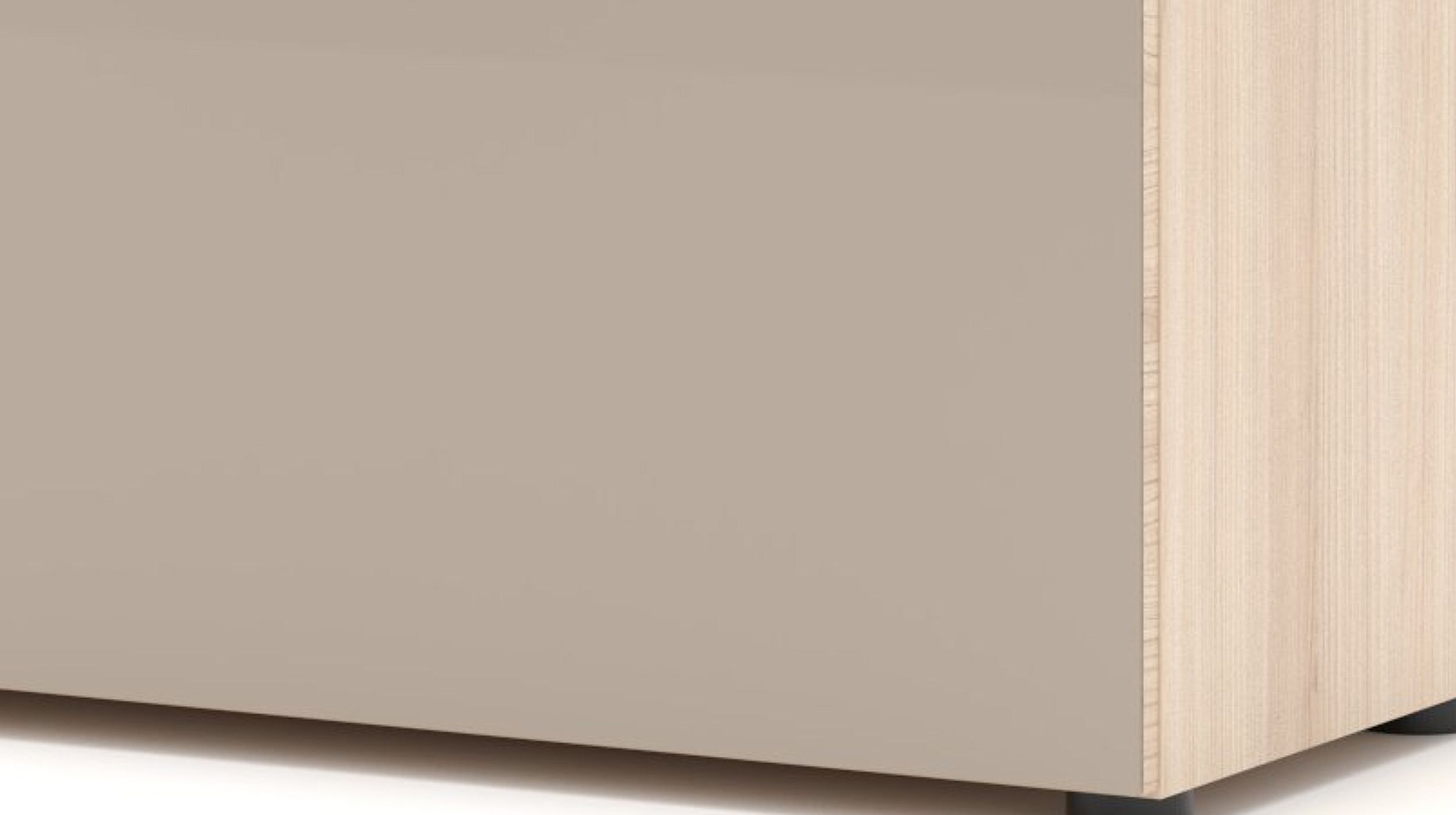 Garderobenbank beige Glasfront - Riva Eiche 80 cm - SANTORIN