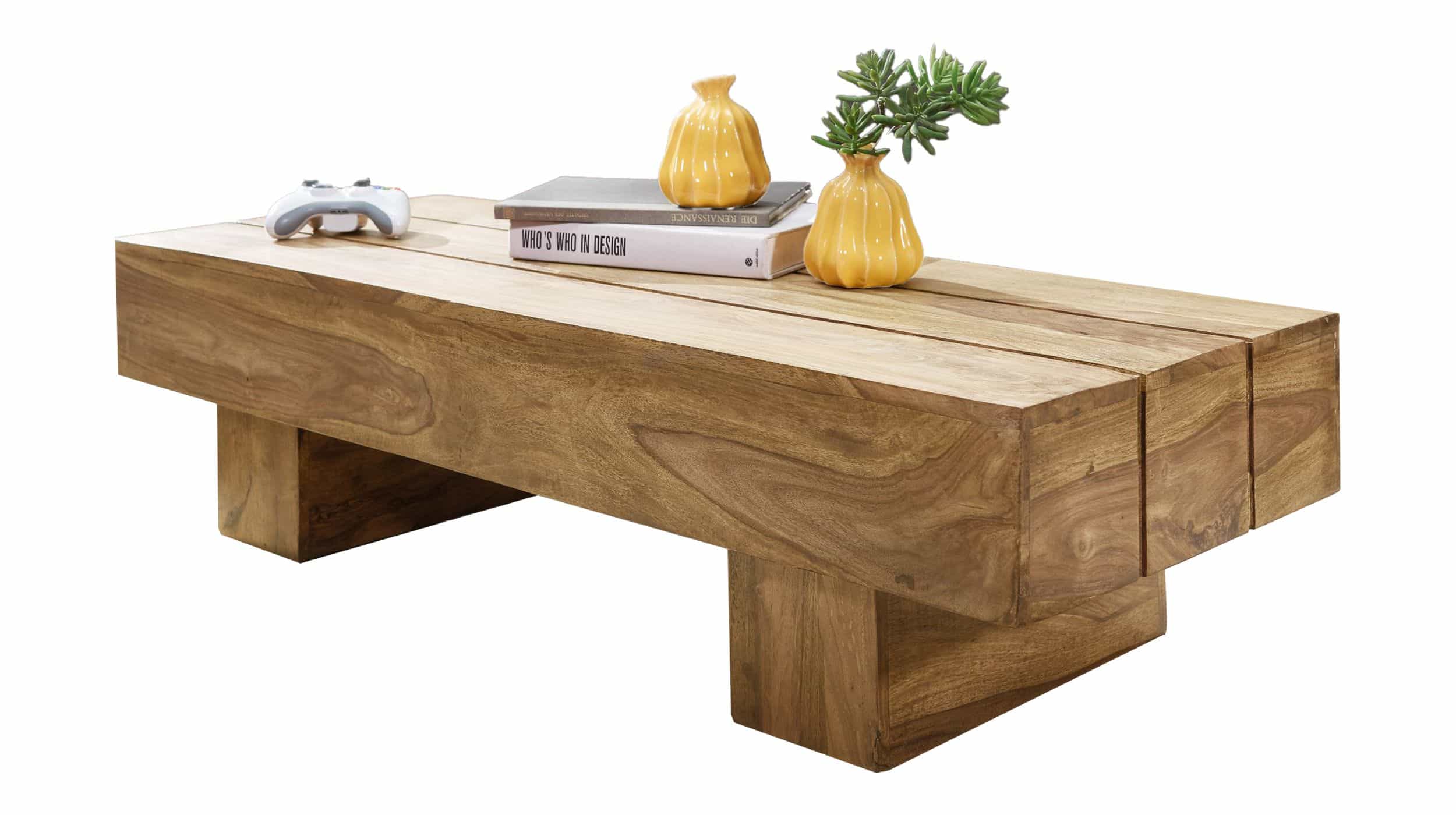 Couchtisch Akazie massiv 120 x 30 cm - EDDA