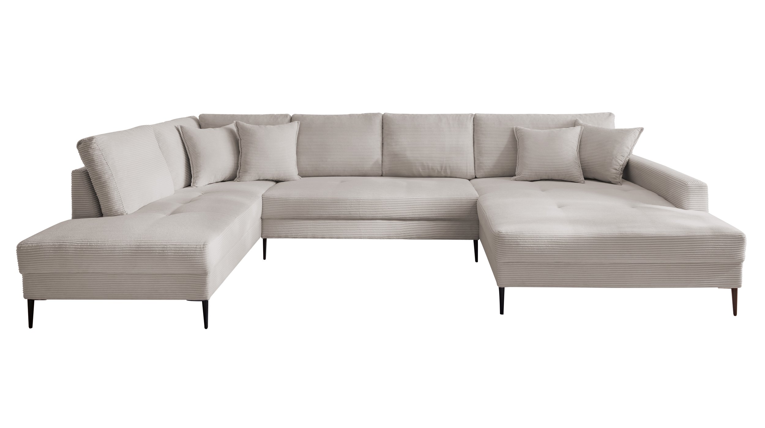Wohnlandschaft Cord hellgrau - 360 cm - SUMMER 