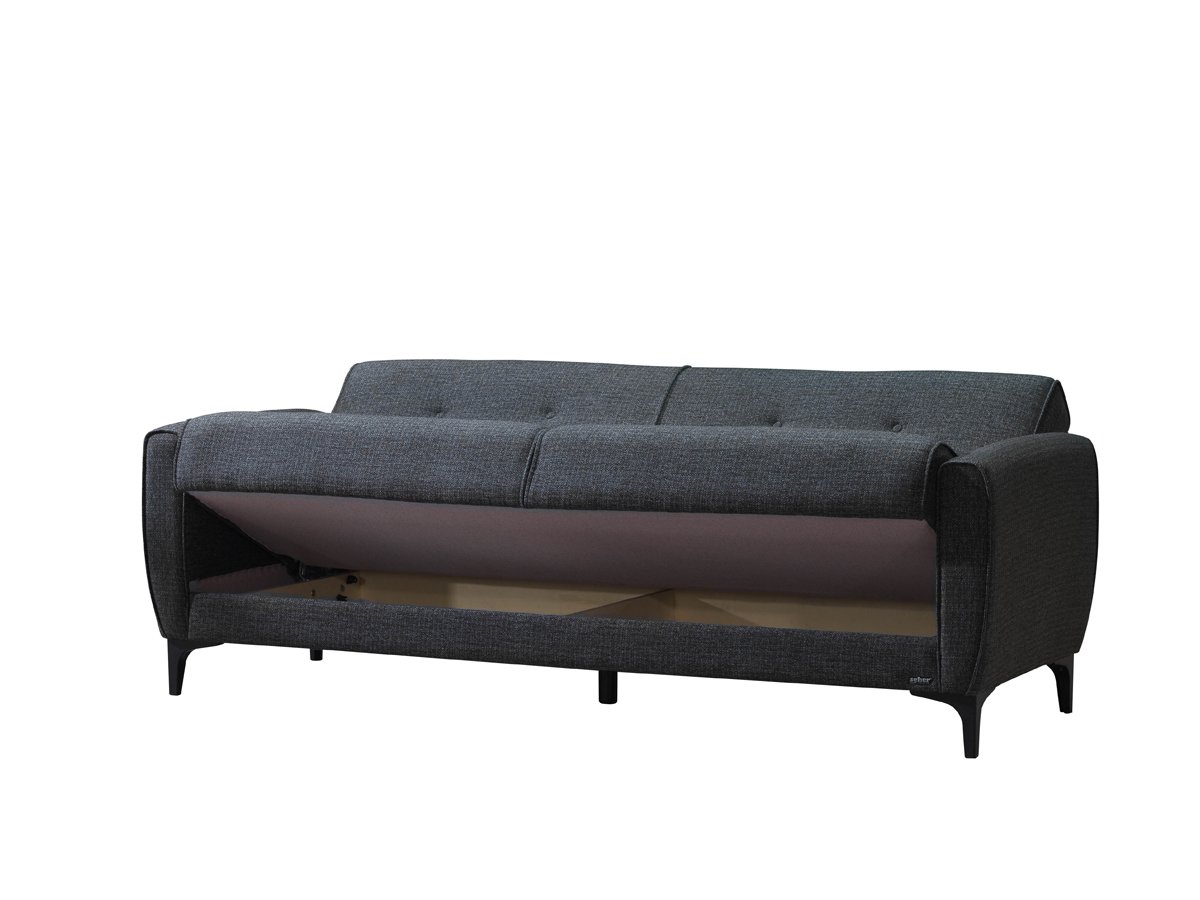 Einzelsofa anthrazit Schlaffunktion ausziehbar 3-Sitzer 208 cm - SAHIN