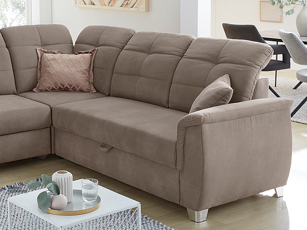 Ecksofa mit Schlaffunktion 263 x 263 cm braun - UDINE