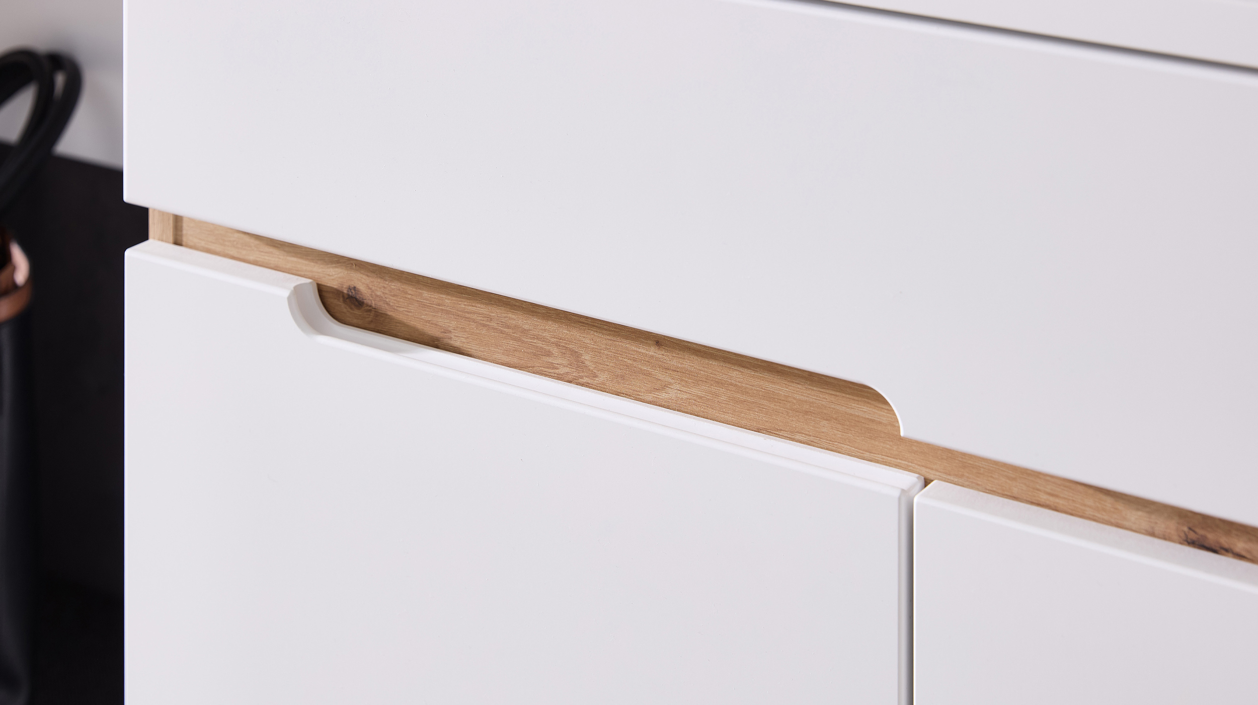 Garderobenbank mit Stauraum weiß - Artisan Eiche 80 cm - MEMPHIS 