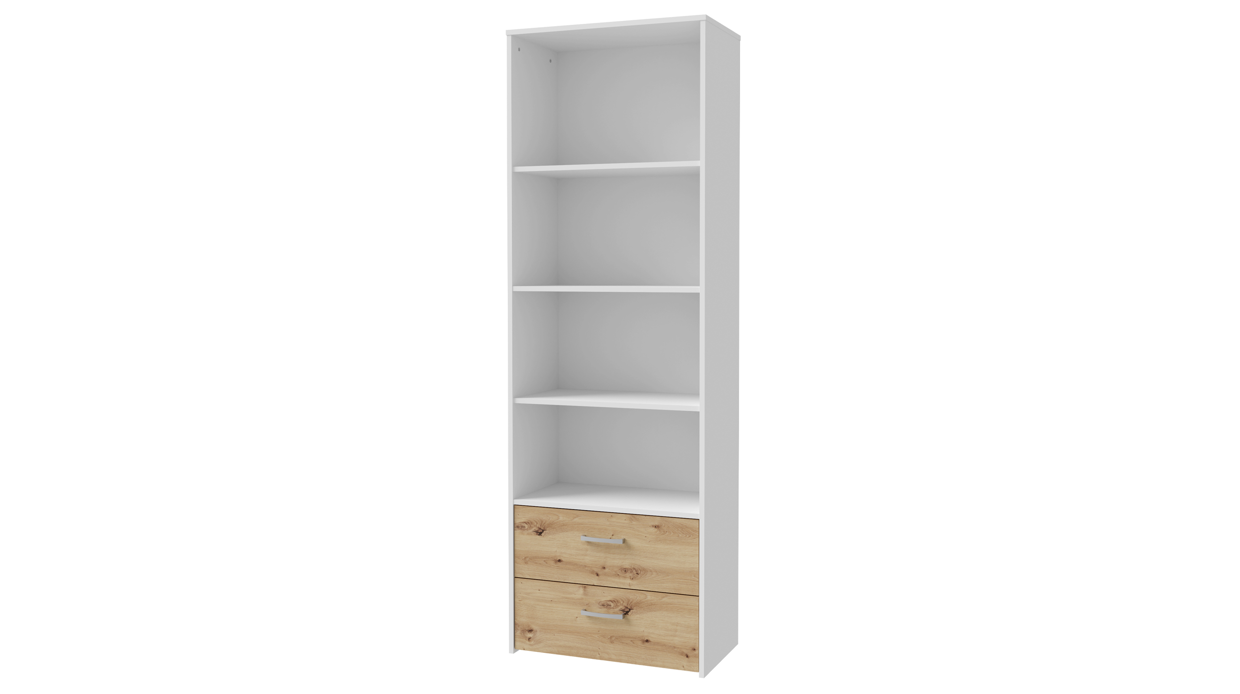 Bücherregal Standregal weiß - Eiche 63 x 191 cm - CULGOA