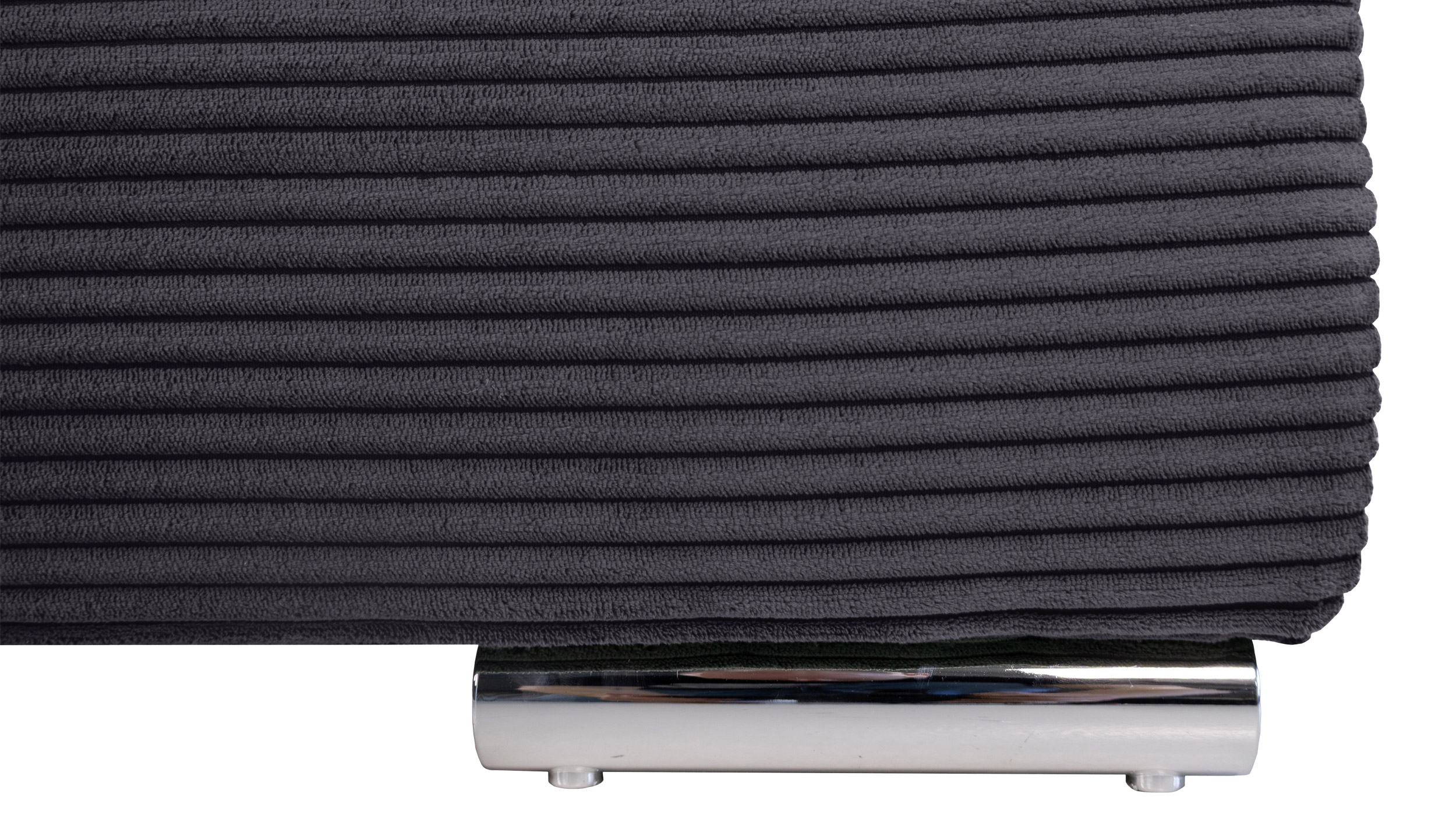 Ecksofa Schlaffunktion Bettkasten anthrazit Cord - RAMONA