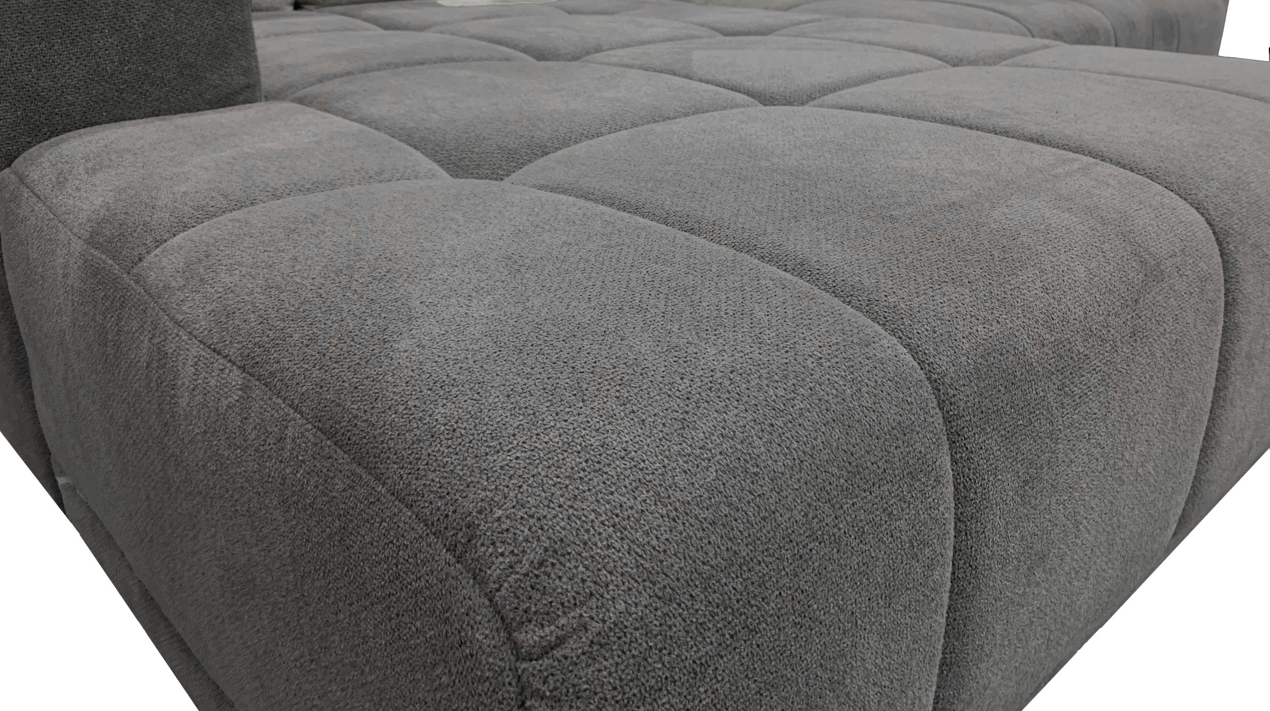 Ecksofa grau 301 x 195 cm - Sitztiefenverstellung - MASTER