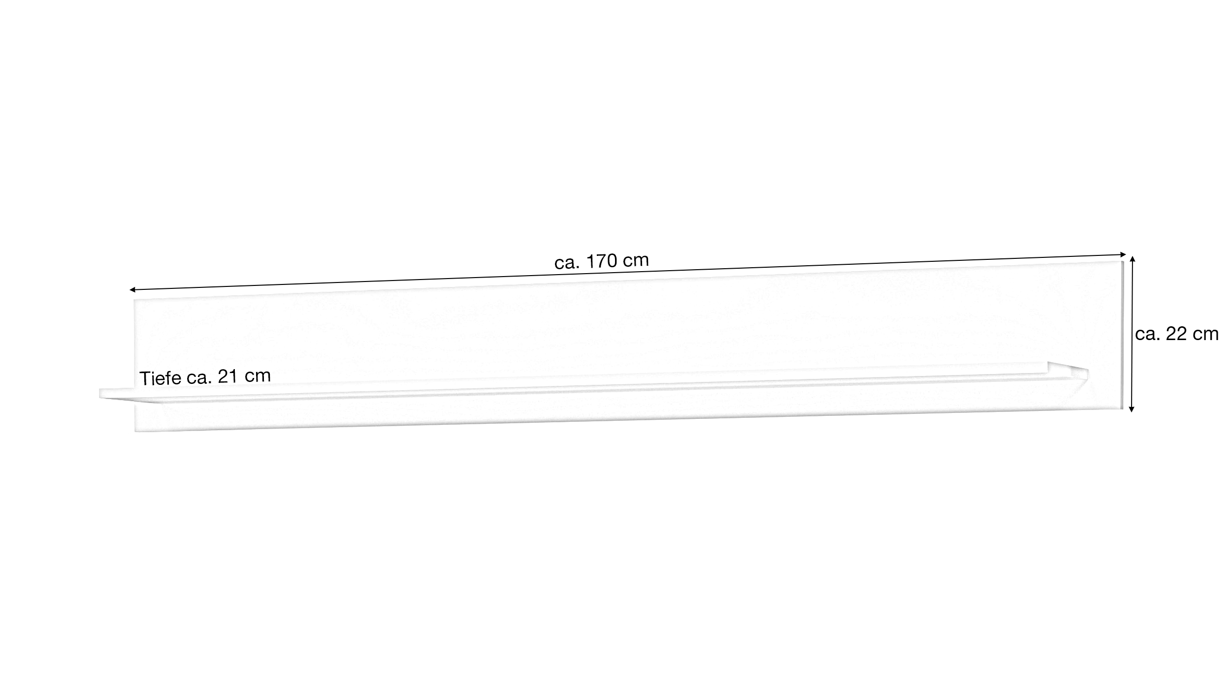 Wandboard weiß hochglanz 170 cm - SKYLIGHT
