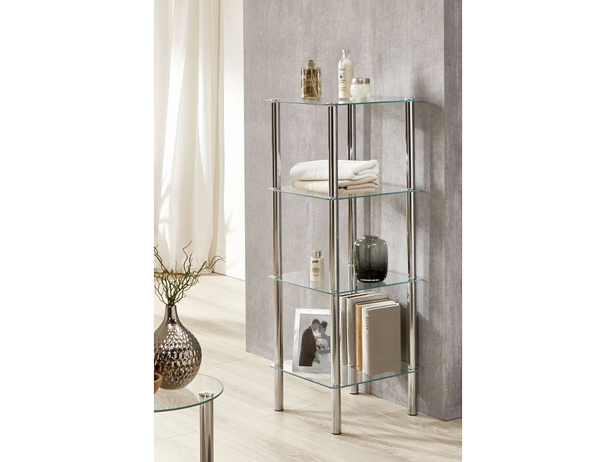 Beistelltisch chrom - Glas - quadratisch - 39 x 107 cm - EMDEN