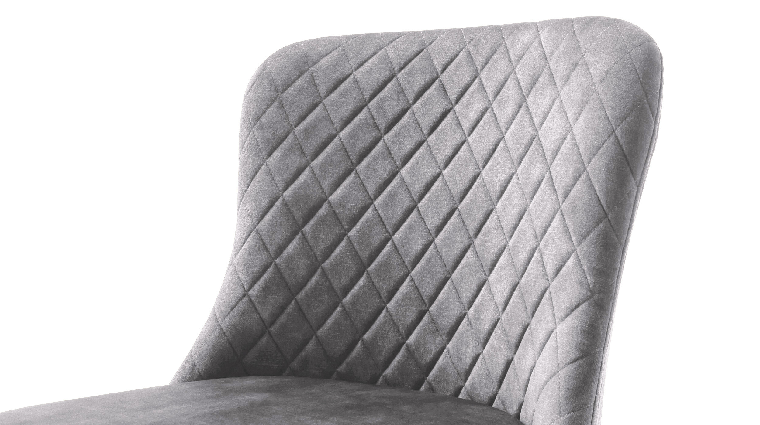 Polsterstuhl grau Metallgestell Stoffbezug Veloursoptik - ABOSHI