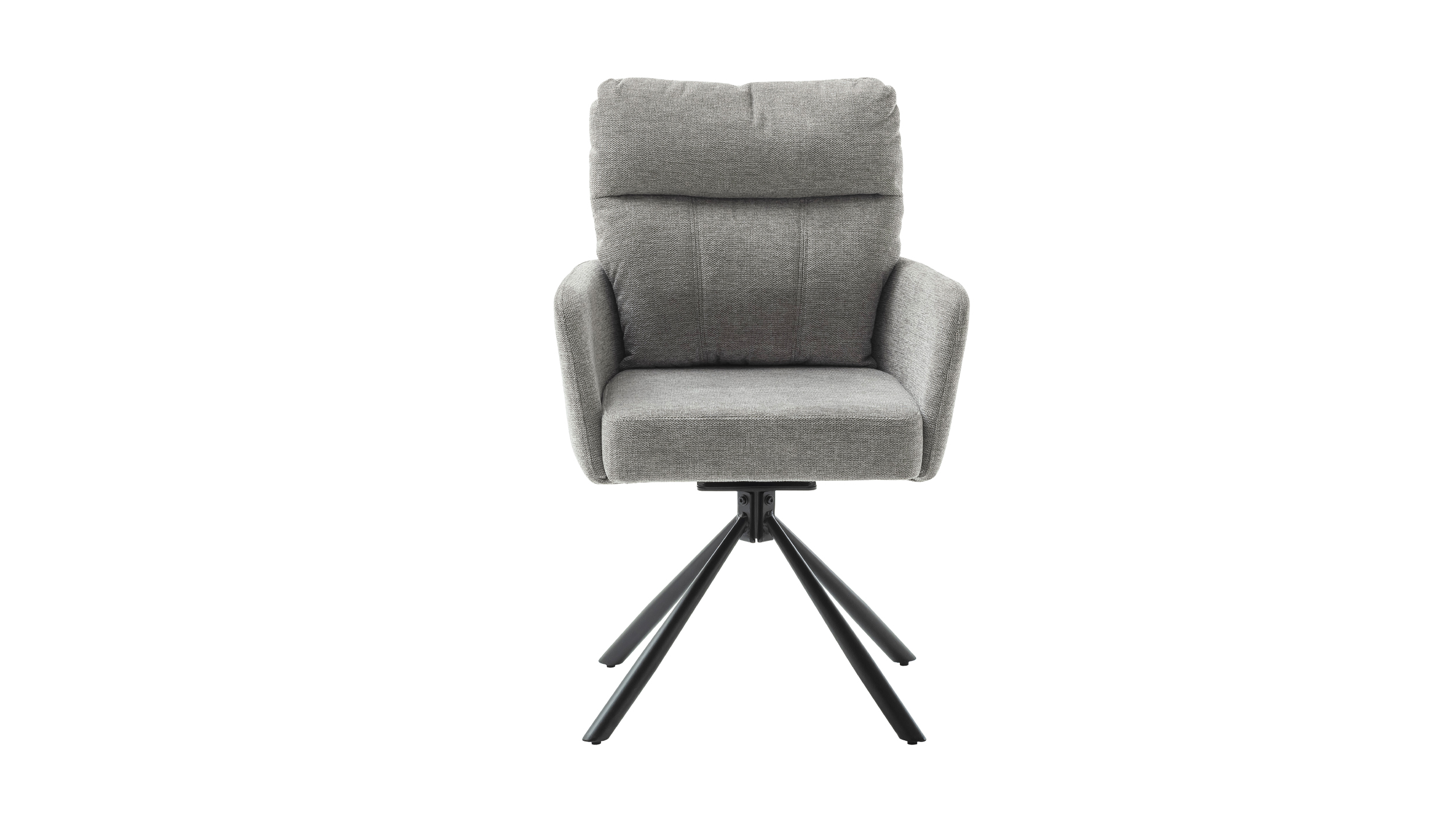 Armlehnstuhl grau Drehstuhl Chenille Optik - UTICA