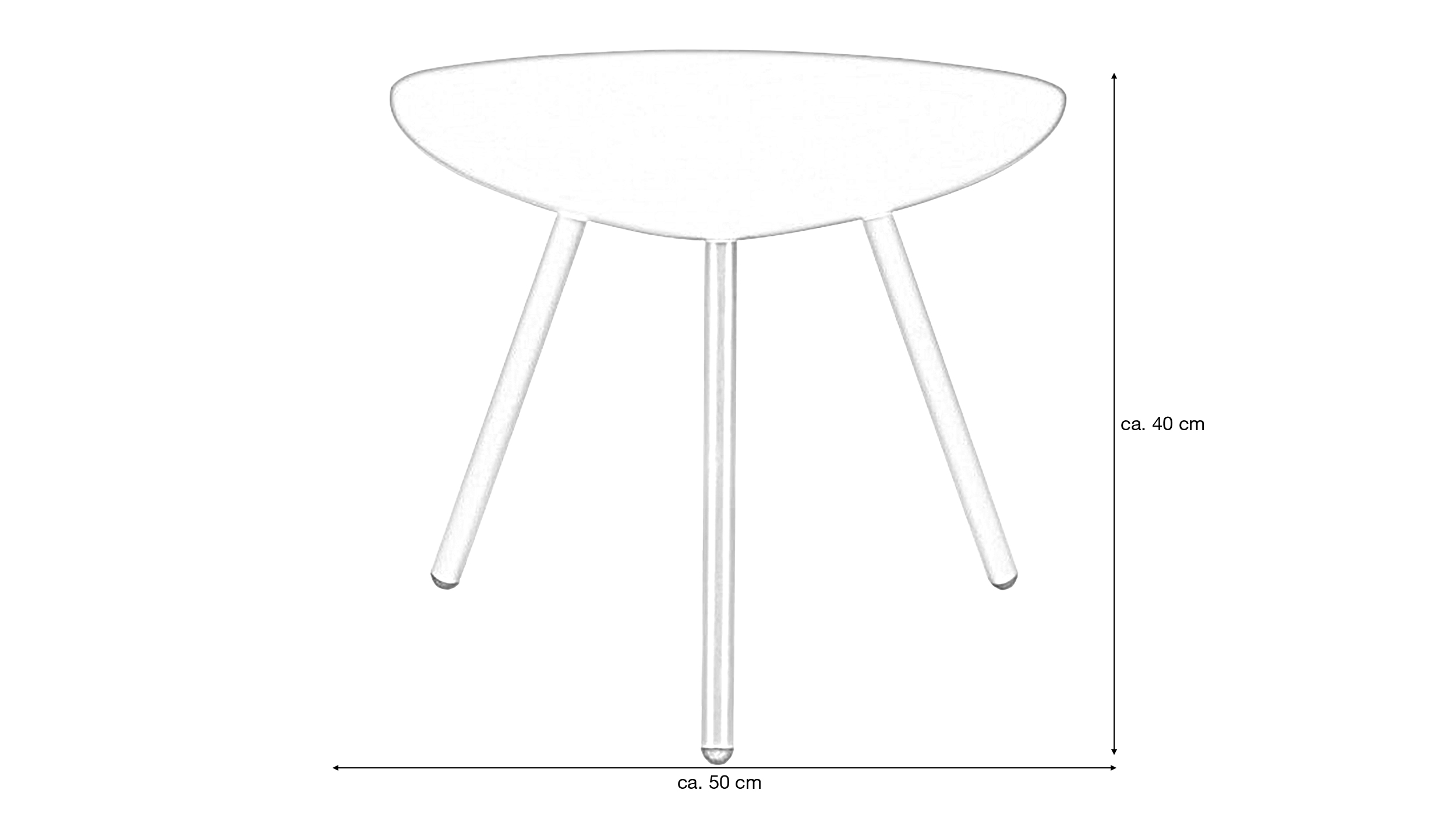 Beistelltisch Metall schwarz dreieckig 50 cm - MIRA