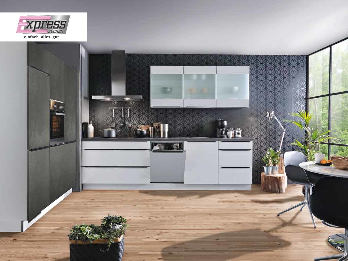 Eckküche 180 + 280 cm - mit Geräten - Küchenfronten matt - WIN