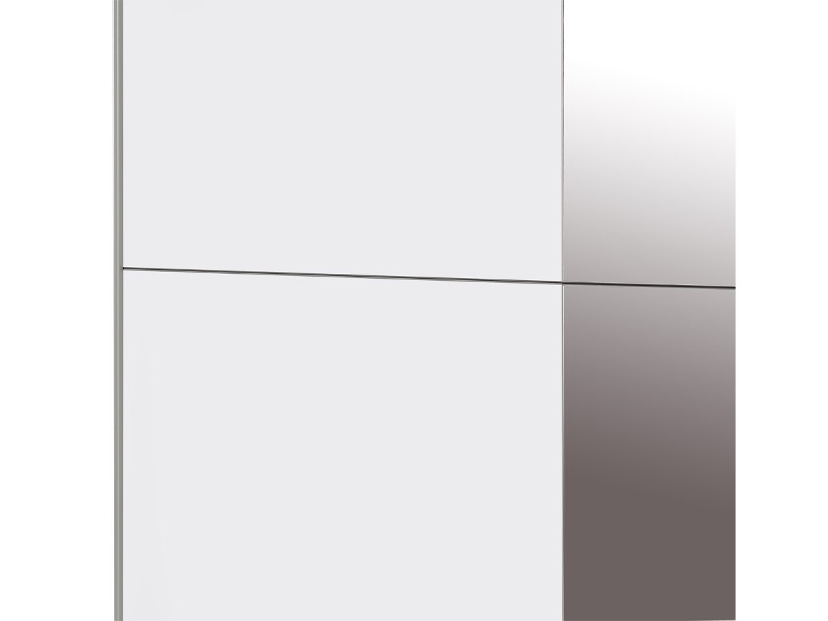 Schwebetürenschrank mit Spiegel weiß 170 cm - WHITE KISS