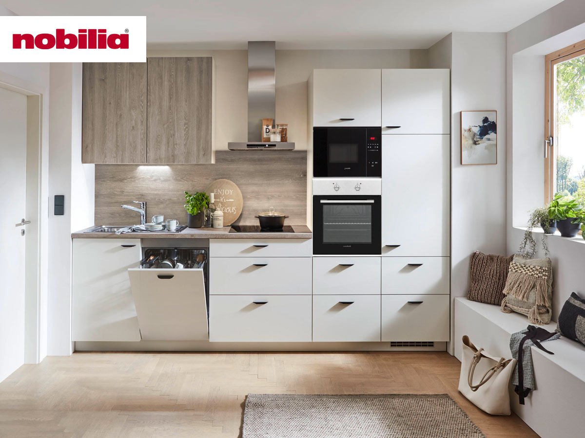 Küchenzeile 330 cm - mit Geräten - Küchenfronten matt - SENSO