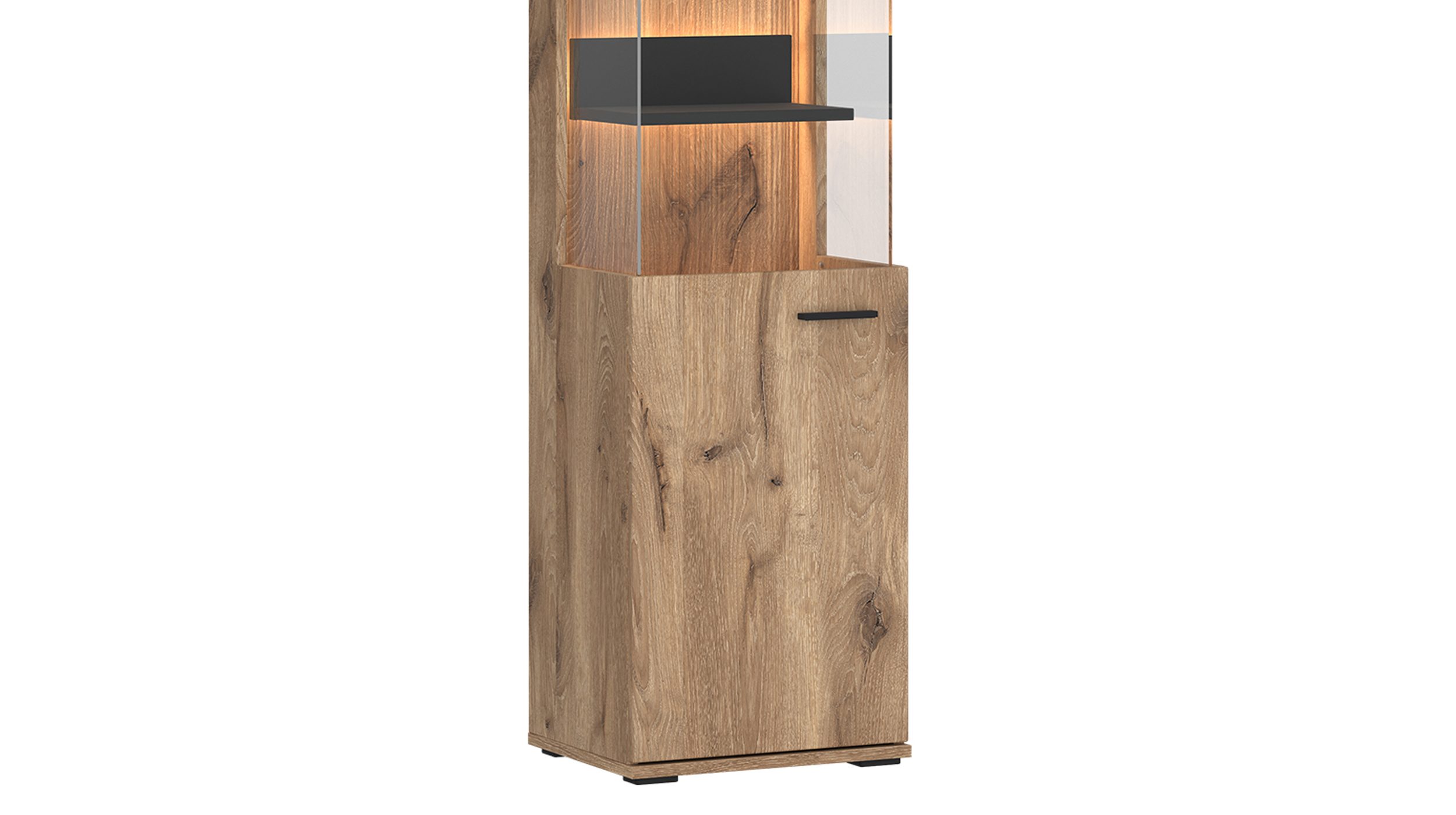 Vitrine mit Beleuchtung Viking Eiche Breite 40 cm - PARDOO