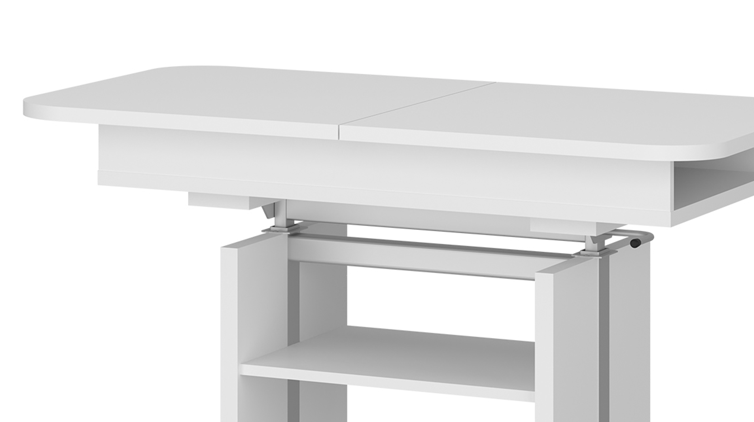 Couchtisch höhenverstellbar weiß 110 cm - ausziehbar - CORTADO Couchtisch höhenverstellbar weiß 110 cm - ausziehbar - CORTADO
